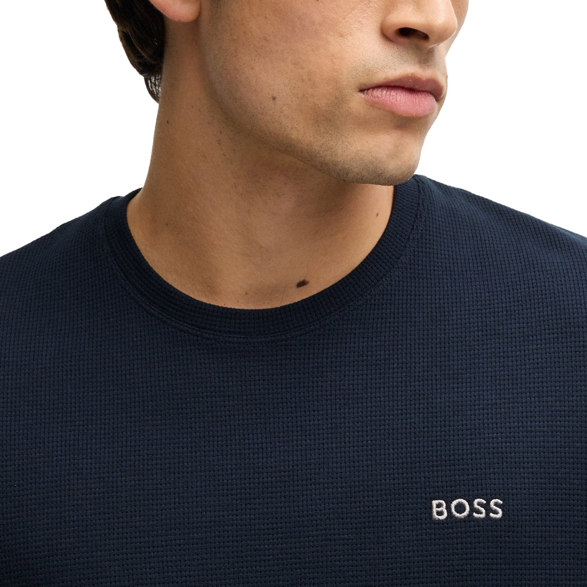 Hugo Boss Men's Waffle Navy T-Shirt 50480834