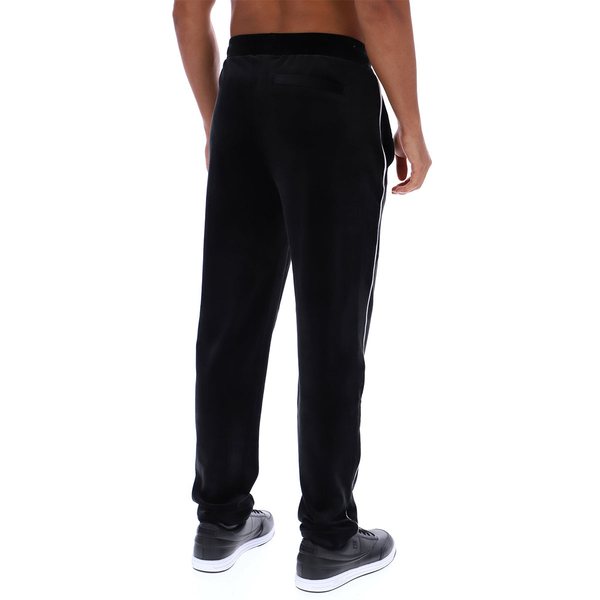 FILA WELLA STRAIGHT LEG VELOUR PANTS BLACK