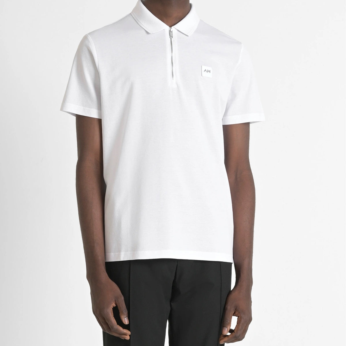 ANTONY MORATO ZIP COLLAR WHITE POLO MMKS02510