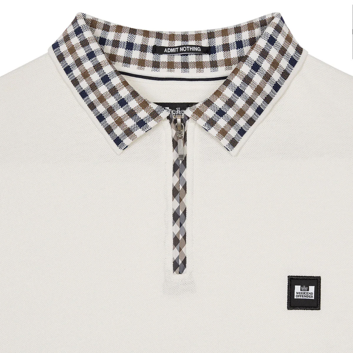 Weekend Offender Lachine Off White Zip Polo Ghost