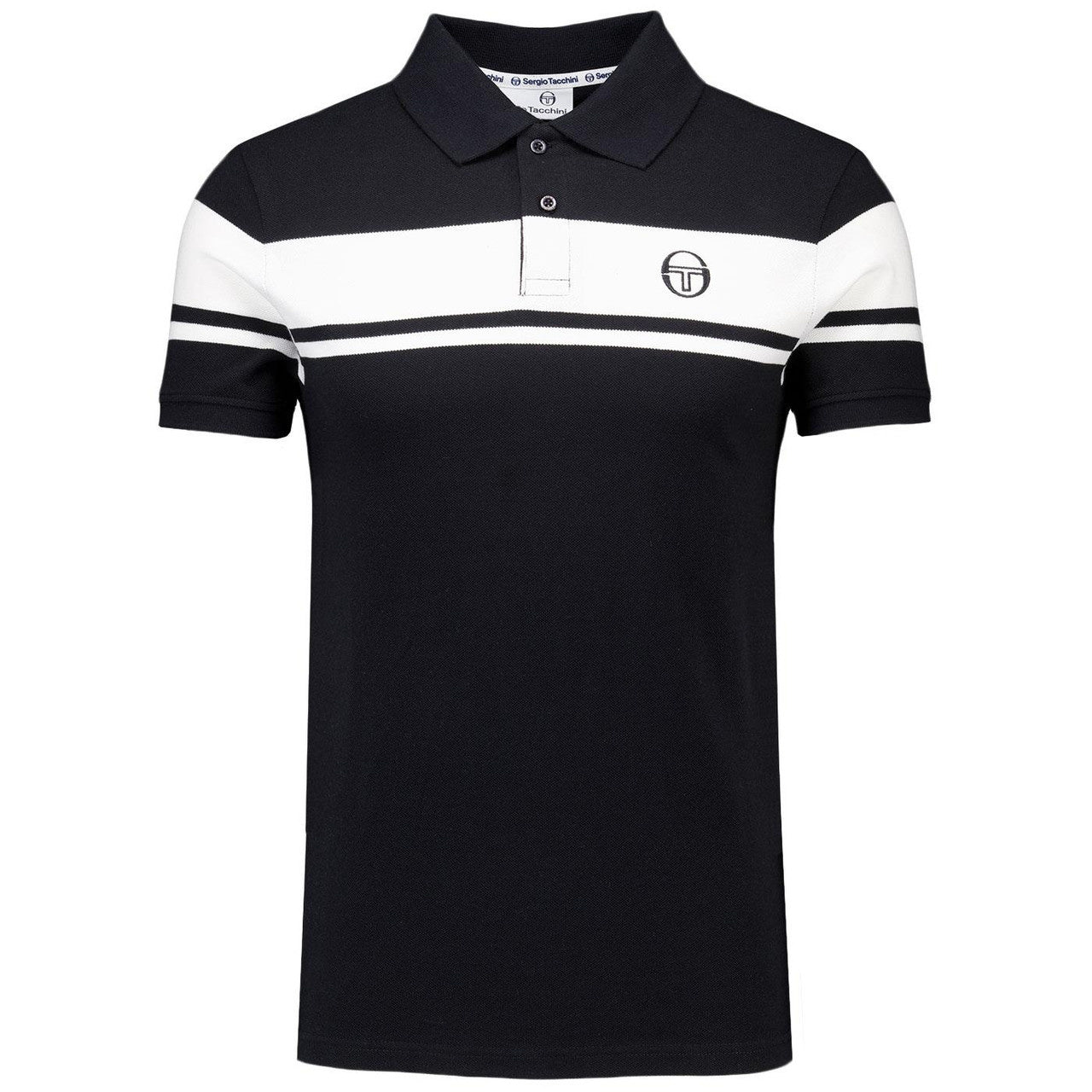 SERGIO TACCHINI YOUNG LINE POLO T-SHIRT BLACK/WHITE