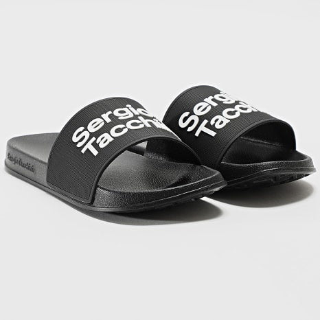 SERGIO TACCHINI ISOLA POOL SLIDERS BLACK/WHITE