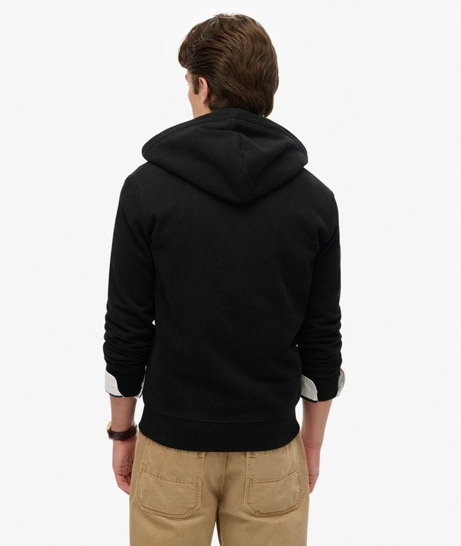 SUPERDRY ESSENTIAL LOGO ZIP HOODIE BLACK 02A