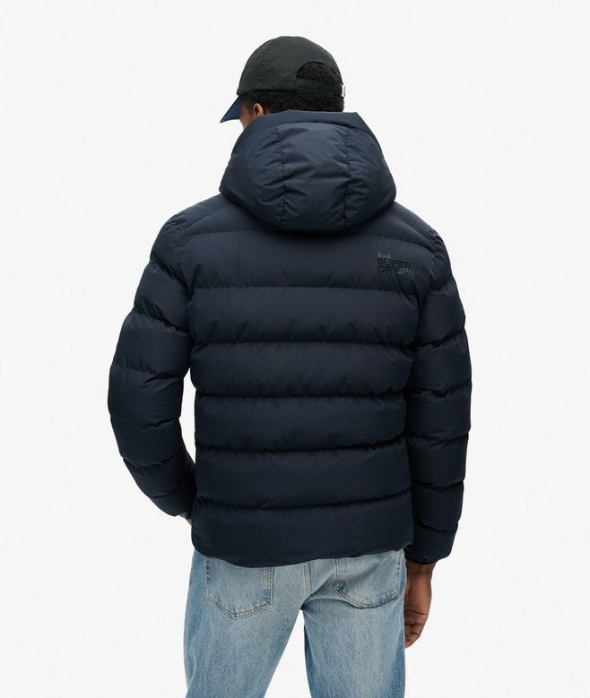 SUPERDRY HOODED SPORTS PUFFER JACKET ECLIPSE NAVY D9W