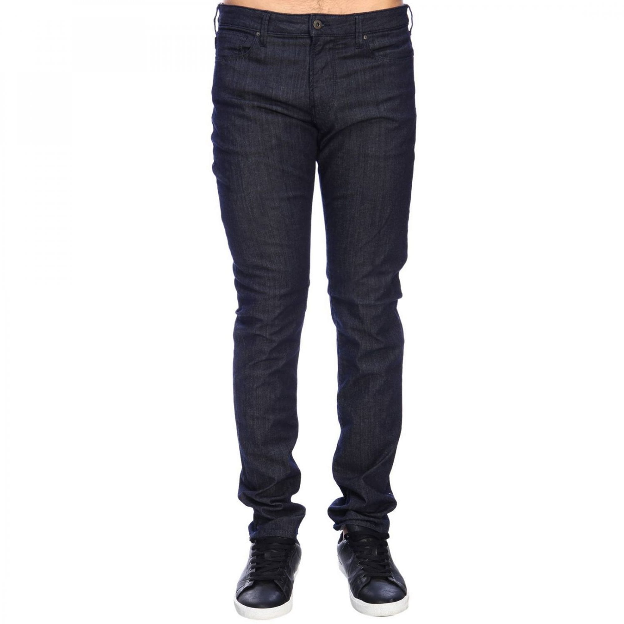 Emporio Armani J06 Slim Fit Dark Blue Chambray Denim Jeans 3G1J06 1D5PZ