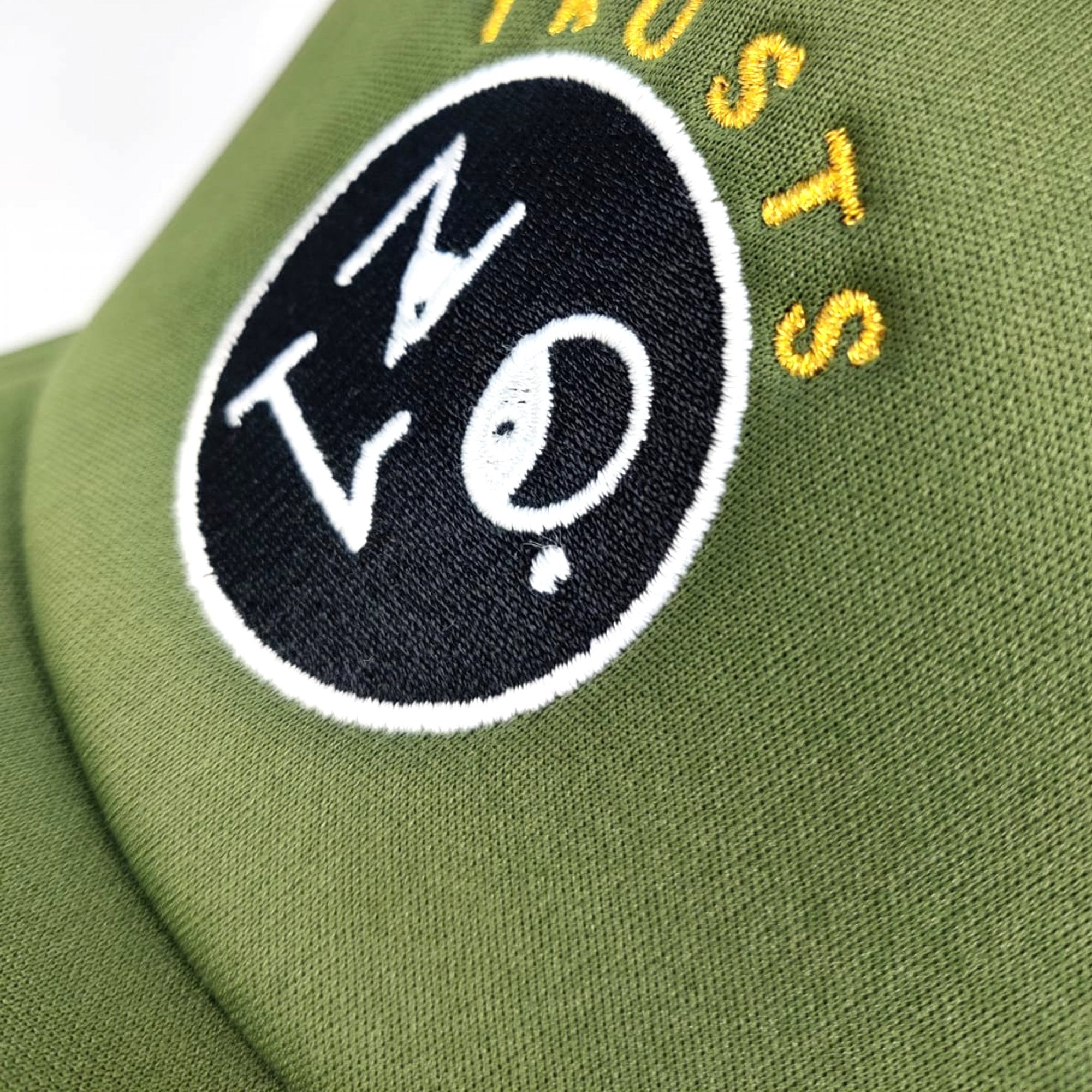 The No1 Face Trusts No1 Khaki/Black Polyester Logo Badge Trucker Cap 12