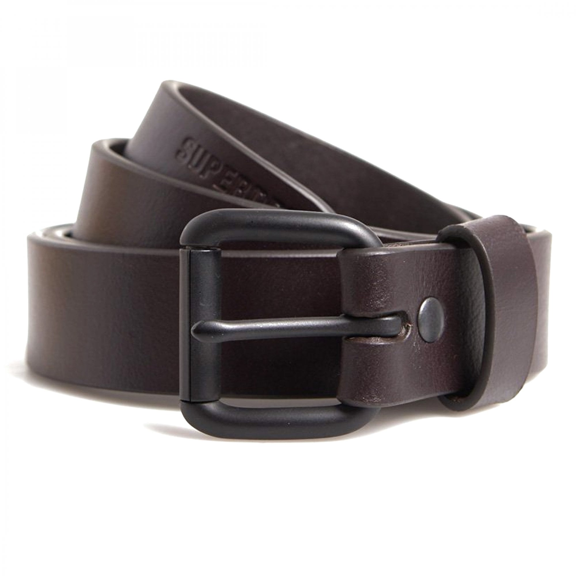 Superdry Benson Leather Belt & Cardholder Boxed Set Dark Brown 97O