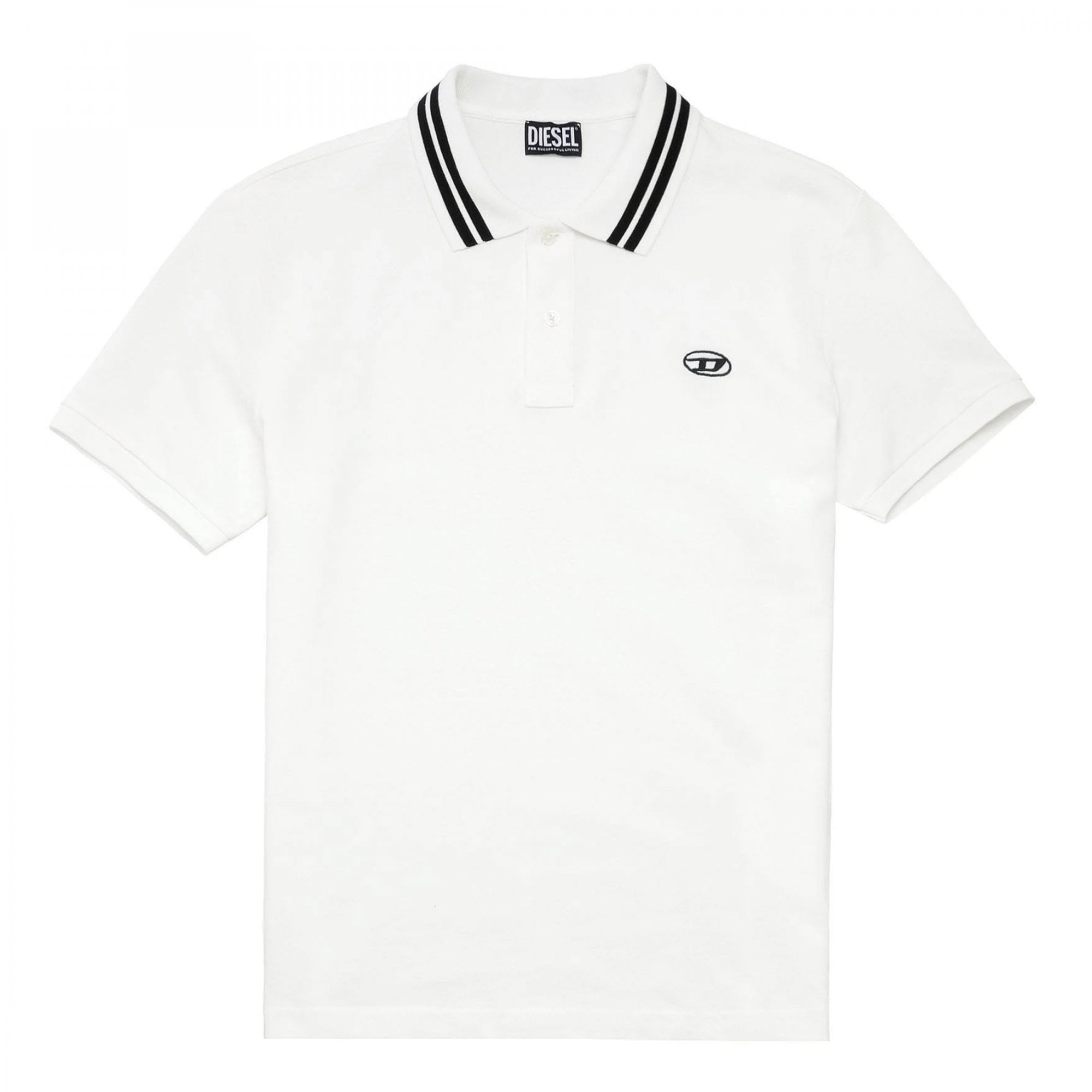 Diesel T-Vaida White Pique Polo
