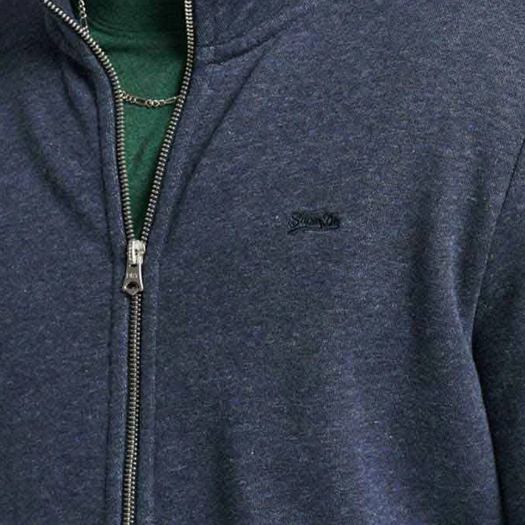 Superdry Vintage Logo Emb Zip Track Top Navy Marl ZE2