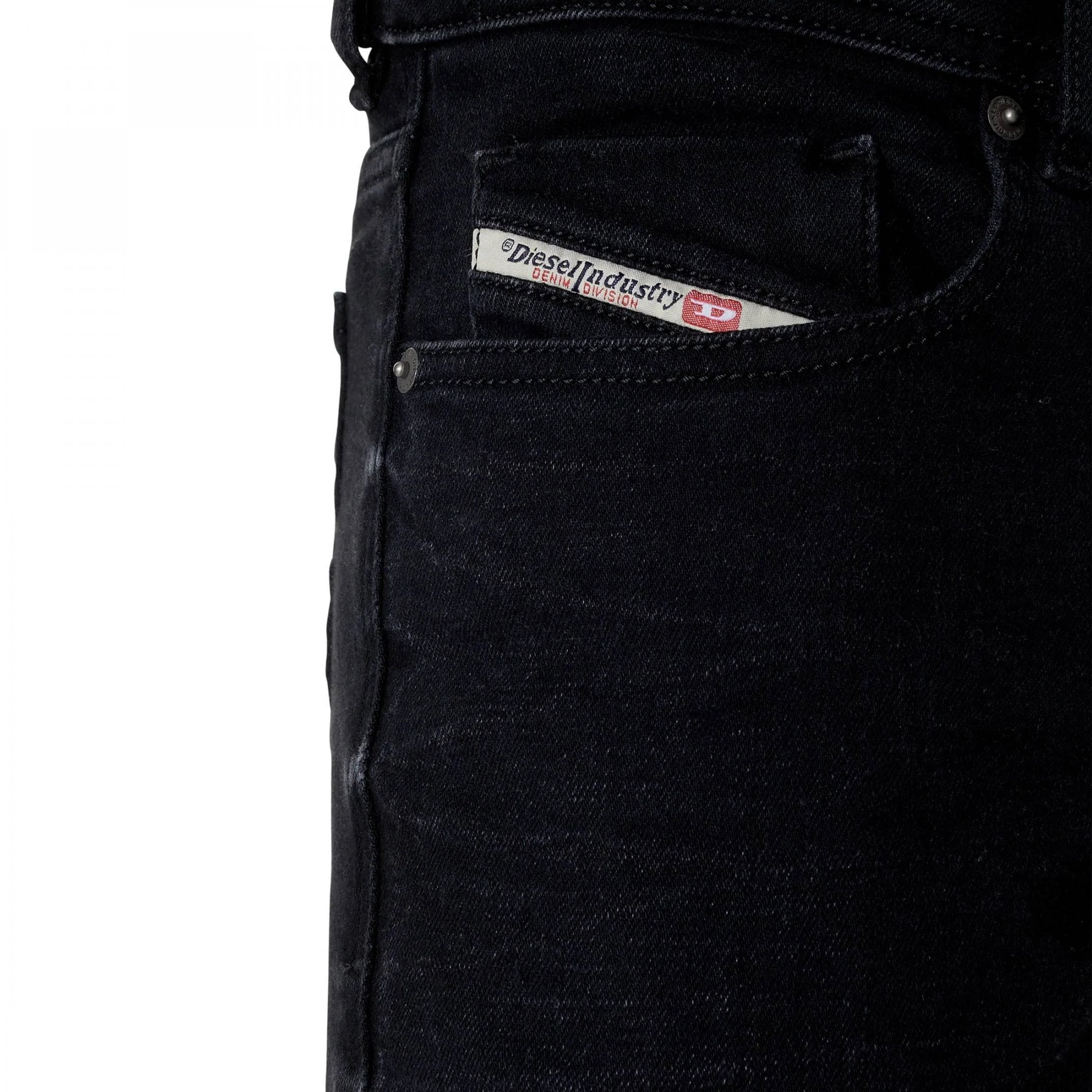 Diesel Sleenker Stretch Washed Black Jeans 09D41