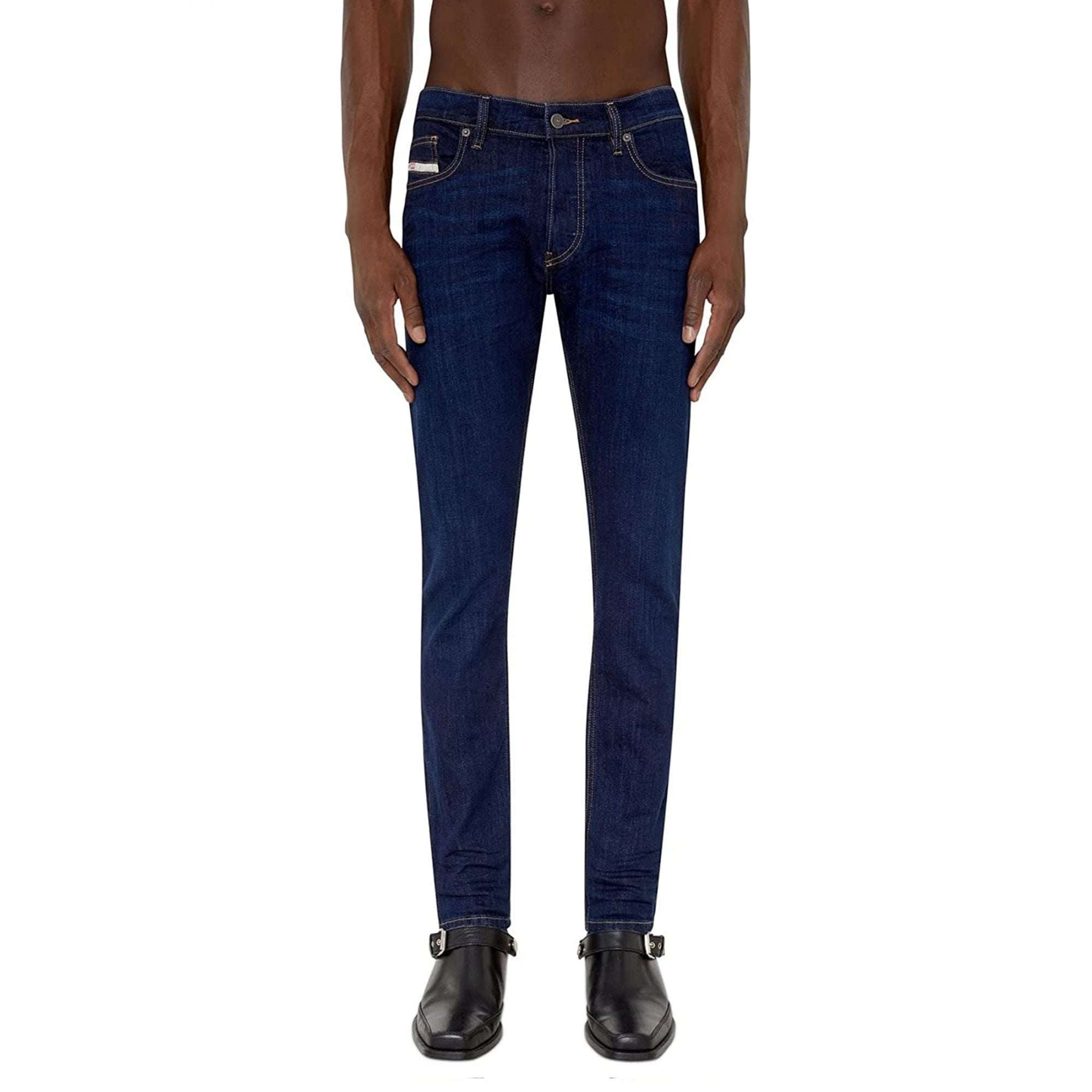 Diesel D-Luster Slim Stretch Denim Dark Blue Washed Jeans 0IHAQ