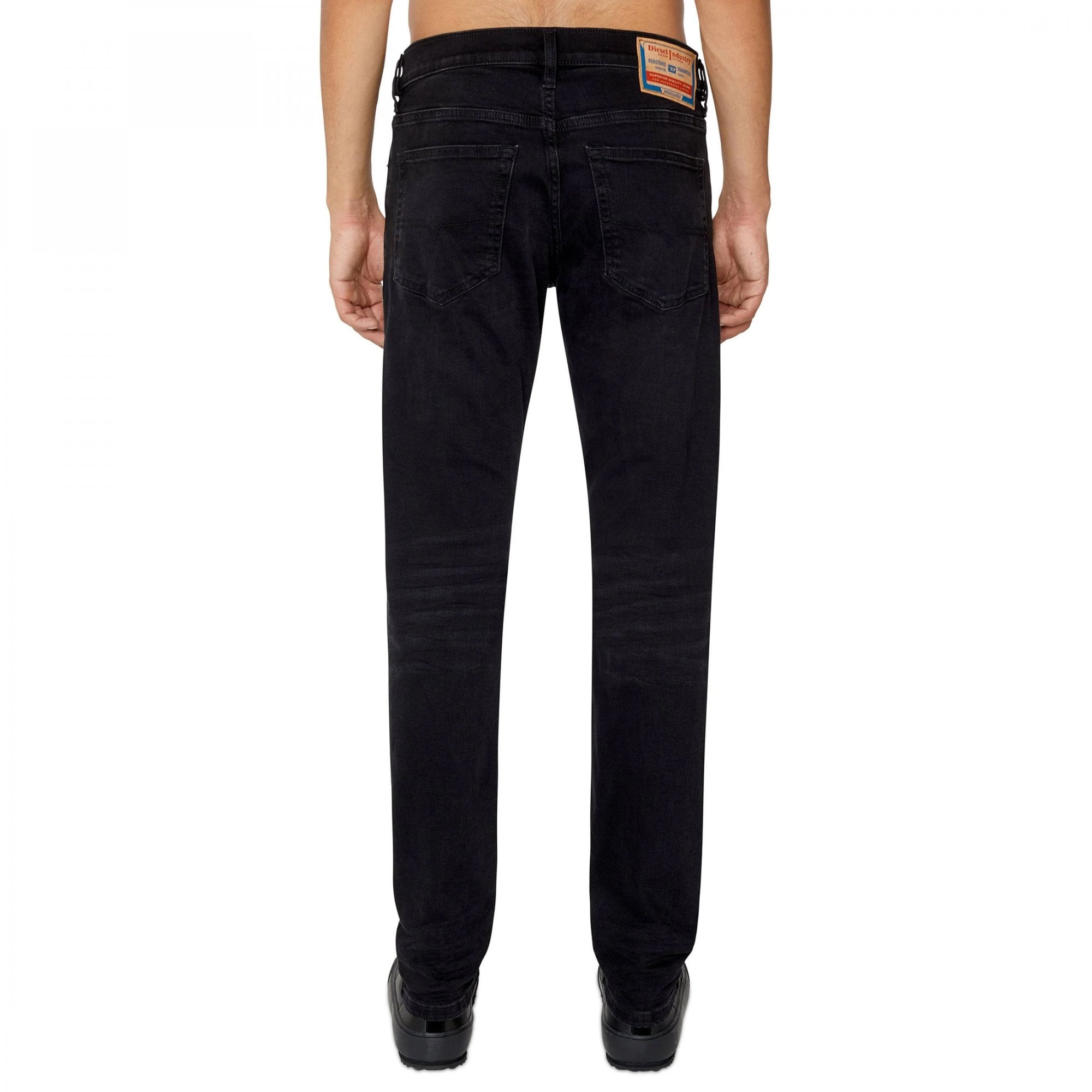 Diesel D-Luster Slim Stretch Denim Black Washed Jeans 0IHAU
