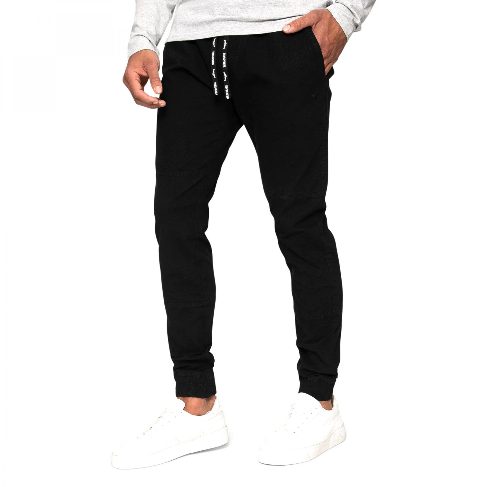 Threadbare Croft Black Cotton Canvas Bottoms