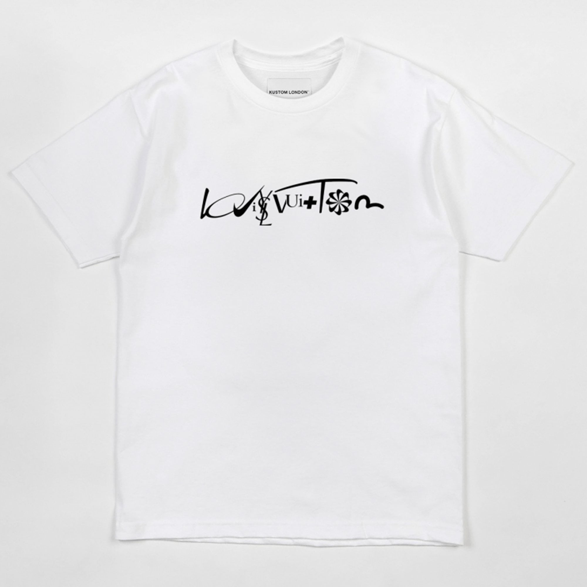 Kustom Emblems White Printed T-Shirt