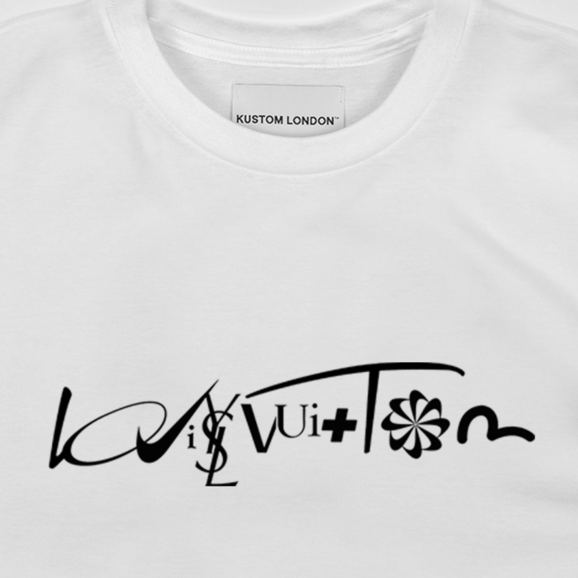 Kustom Emblems White Printed T-Shirt