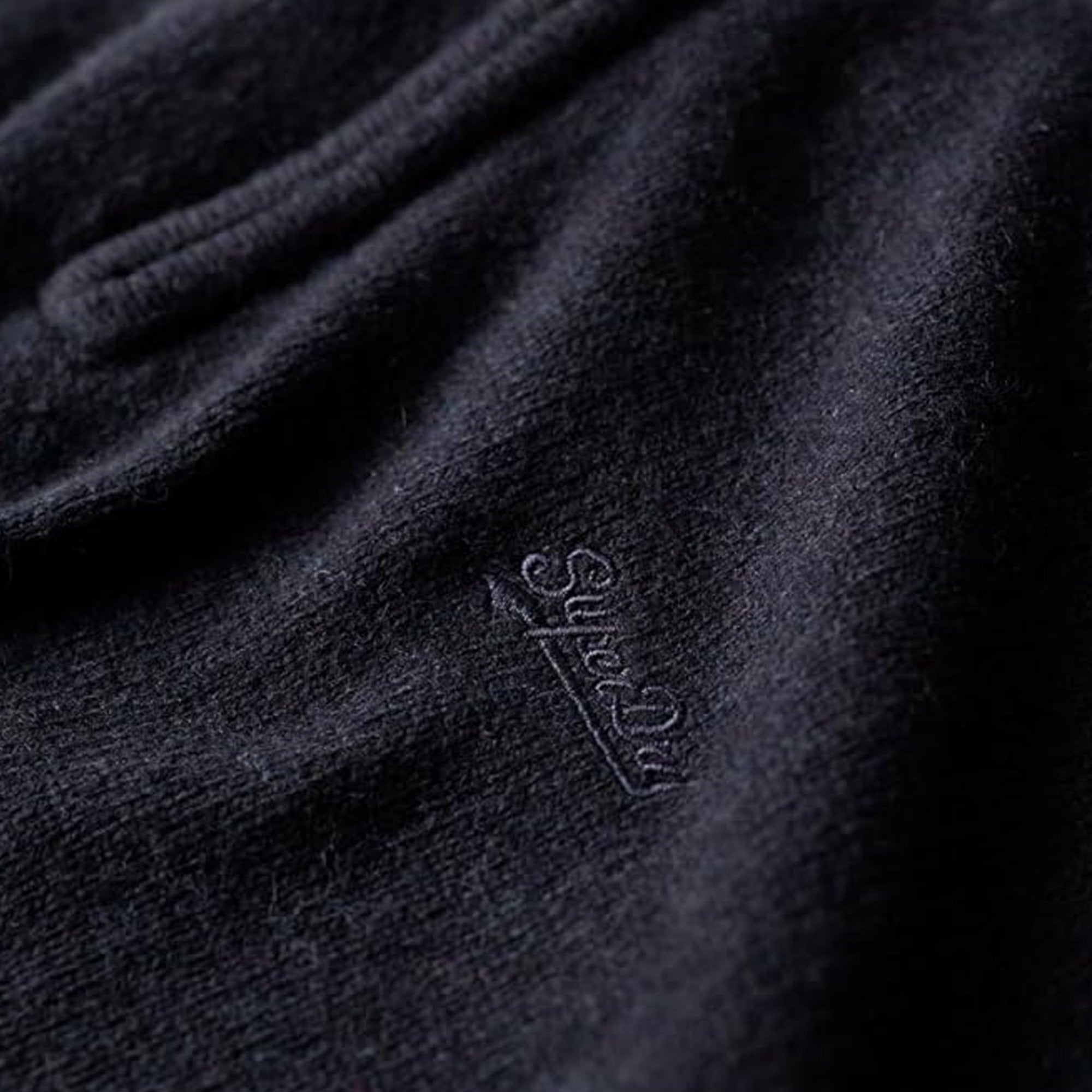 Superdry Essential Emb Henley Half-Zip Knitted Jumper Carbon Navy 5EJ