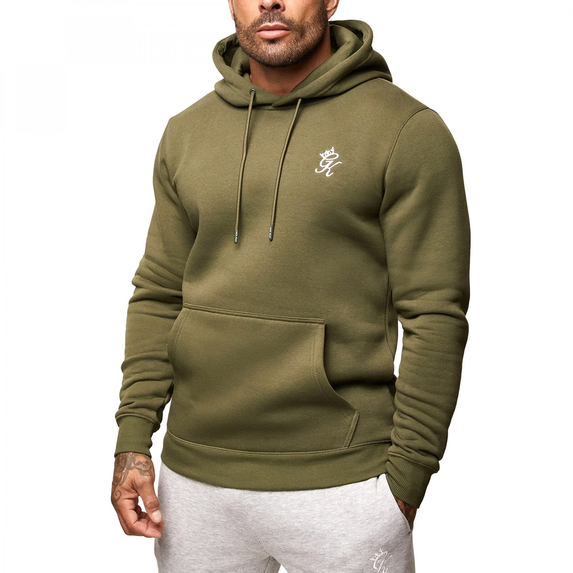 Gym King Fundamental Overhead Hoody Sweatshirt Olive Green