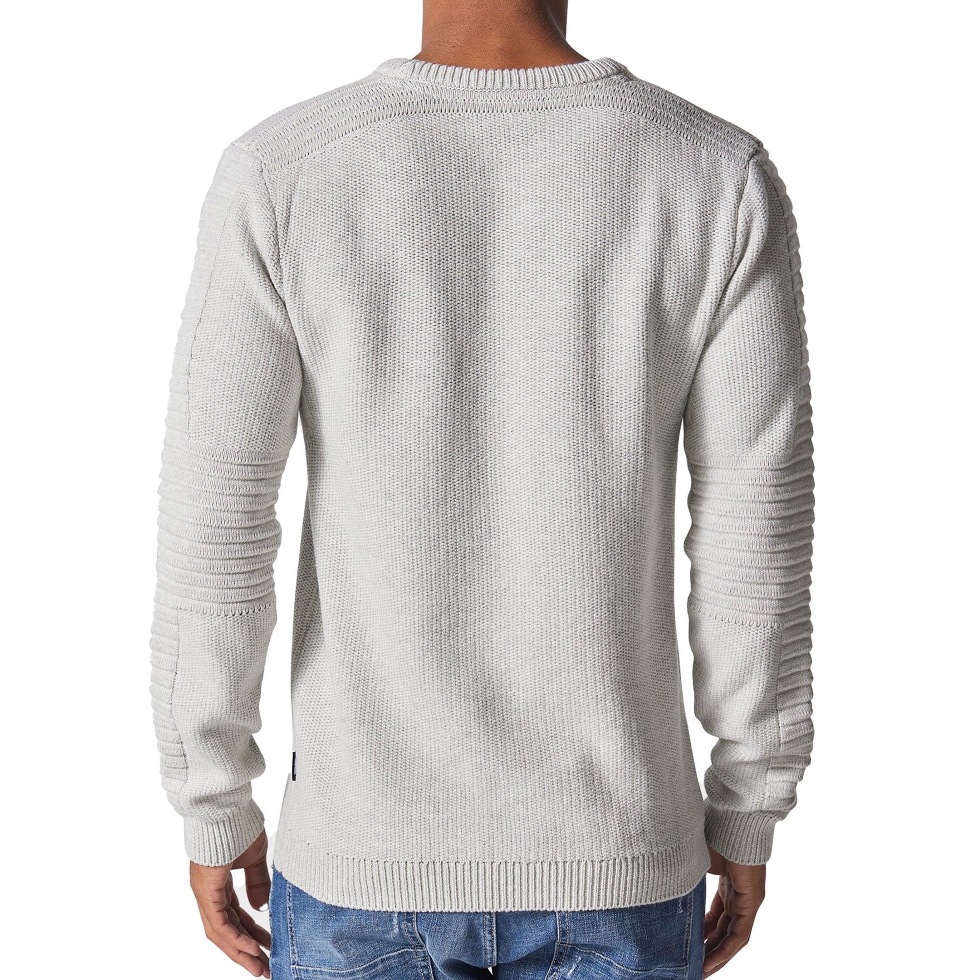 Police Lapis Crew Neck Chunky Knit Jumper Ecru