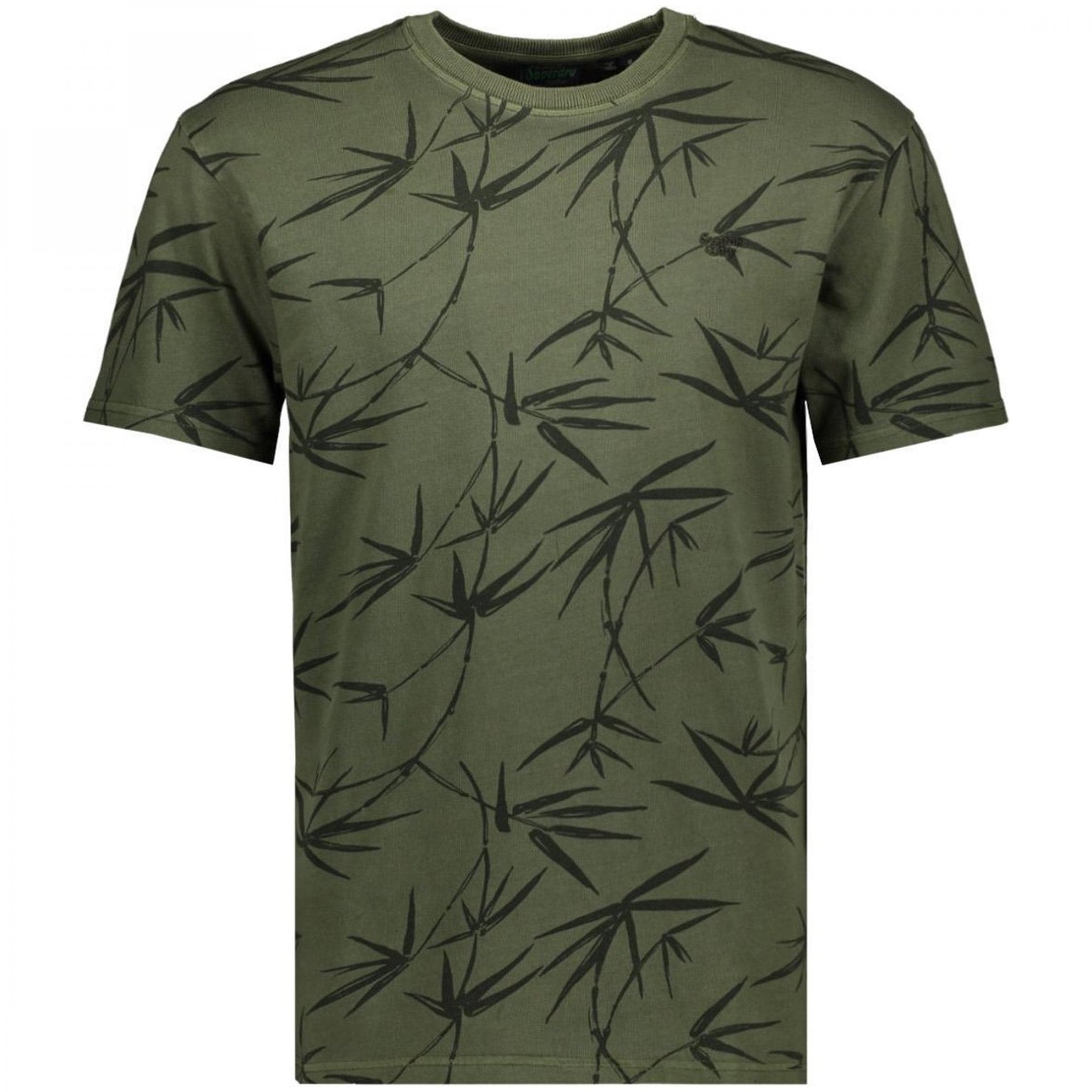 Superdry Vintage Overdye Floral Printed T-Shirt Olive Green 1KM