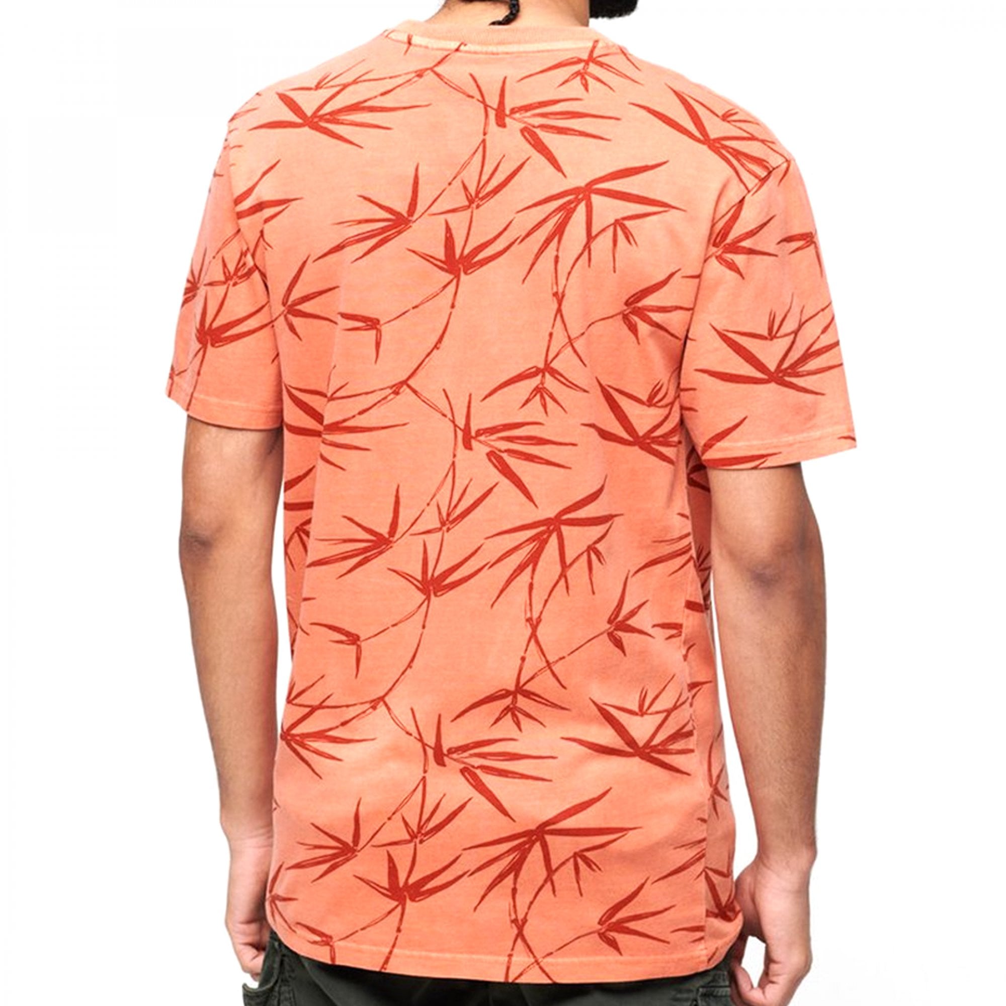 Superdry Vintage Overdye Floral Printed T-Shirt Rust Orange 2MC