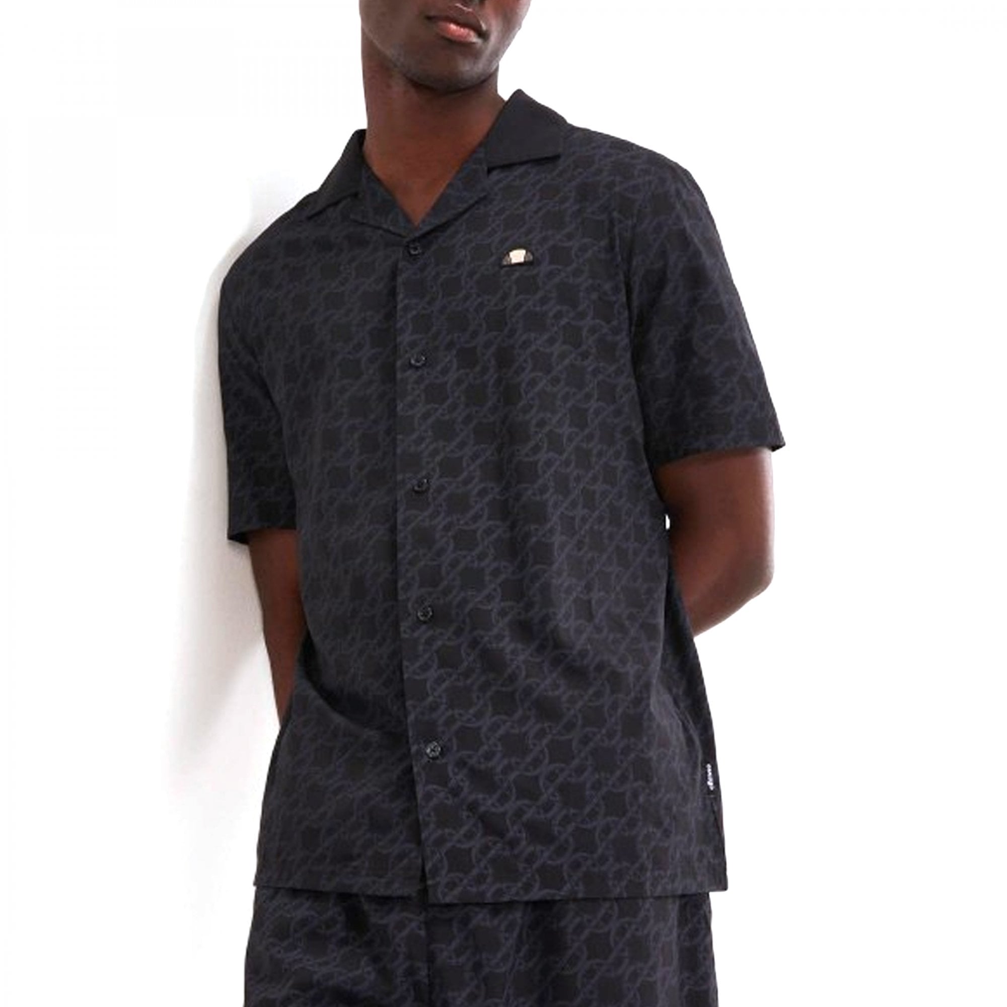 Ellesse Zabeni Black All-Over Logo Shirt