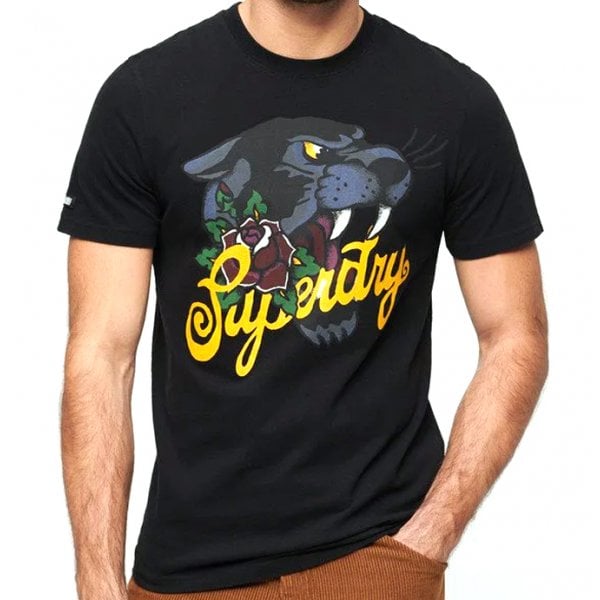 Superdry Tattoo Script Graphic T-Shirt Black AFB