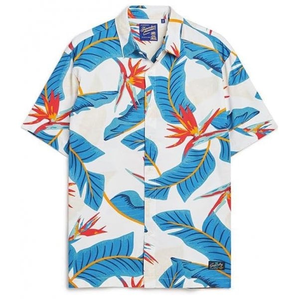 Superdry Hawaiian S/S Floral Shirt White Paradise 2BQ