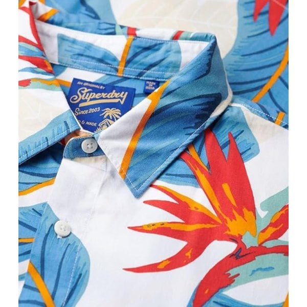 Superdry Hawaiian S/S Floral Shirt White Paradise 2BQ