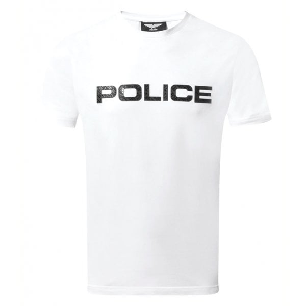 Police Silvio White Logo T-Shirt