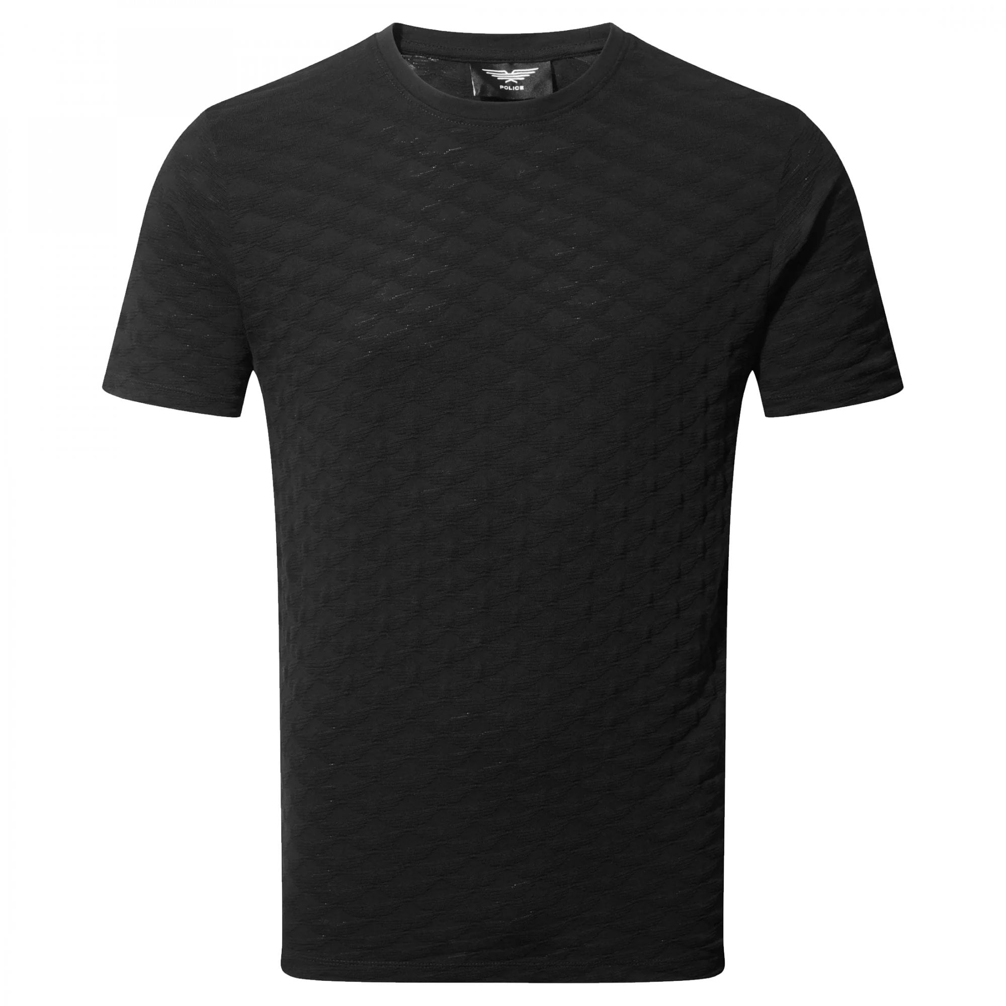 Police Norrie Black Jaquard Logo T-Shirt