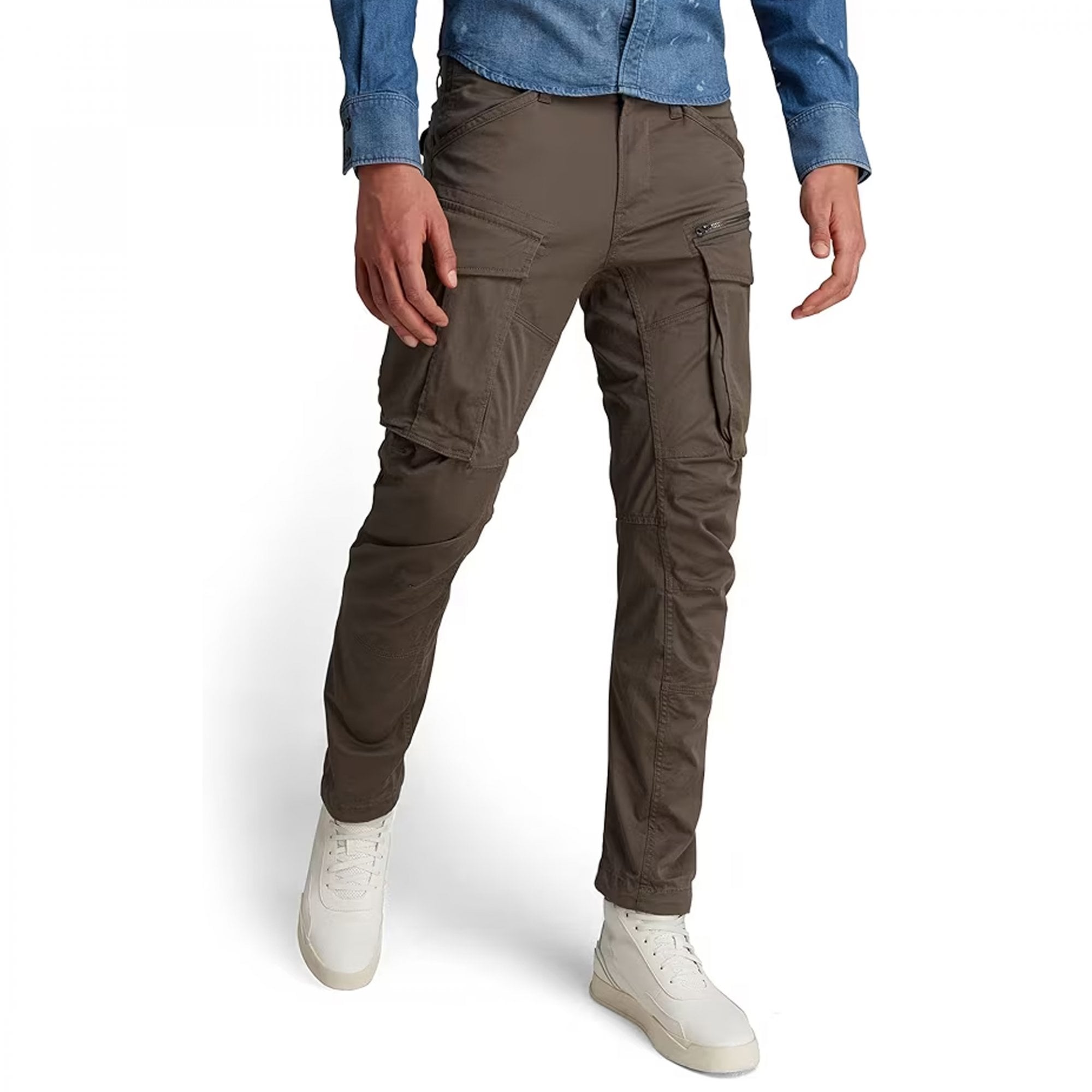 Gstar Rovic Regular Tapered Combat Cargo Trousers GS Grey D02190