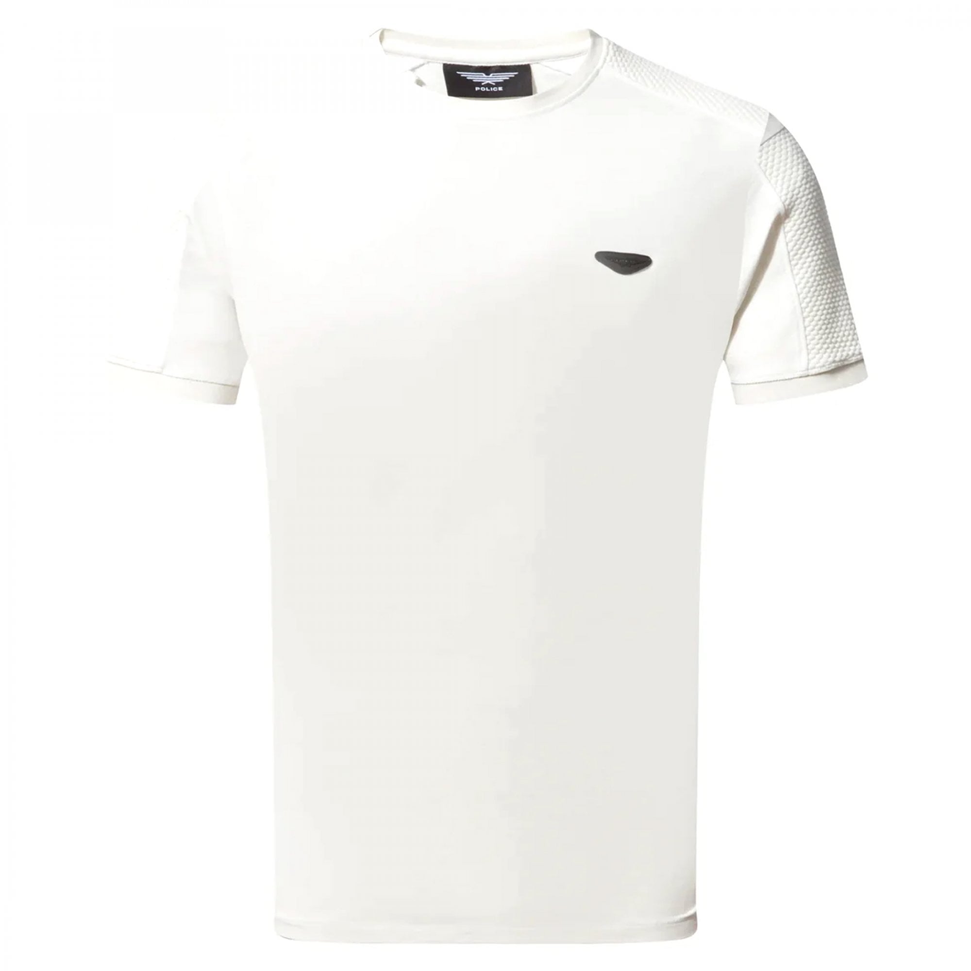 Police Maspes Bone White Jaquard Panel T-Shirt