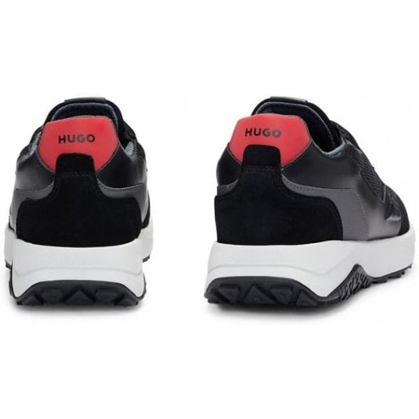 Hugo Boss Kane_Runn_sdme Leather & Mesh Trainers Black 001 50517260