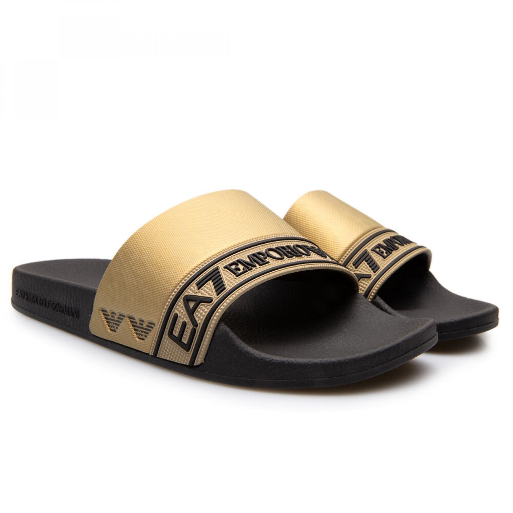 EA7 Slide Sandals Gold/Black XCP011 XK277