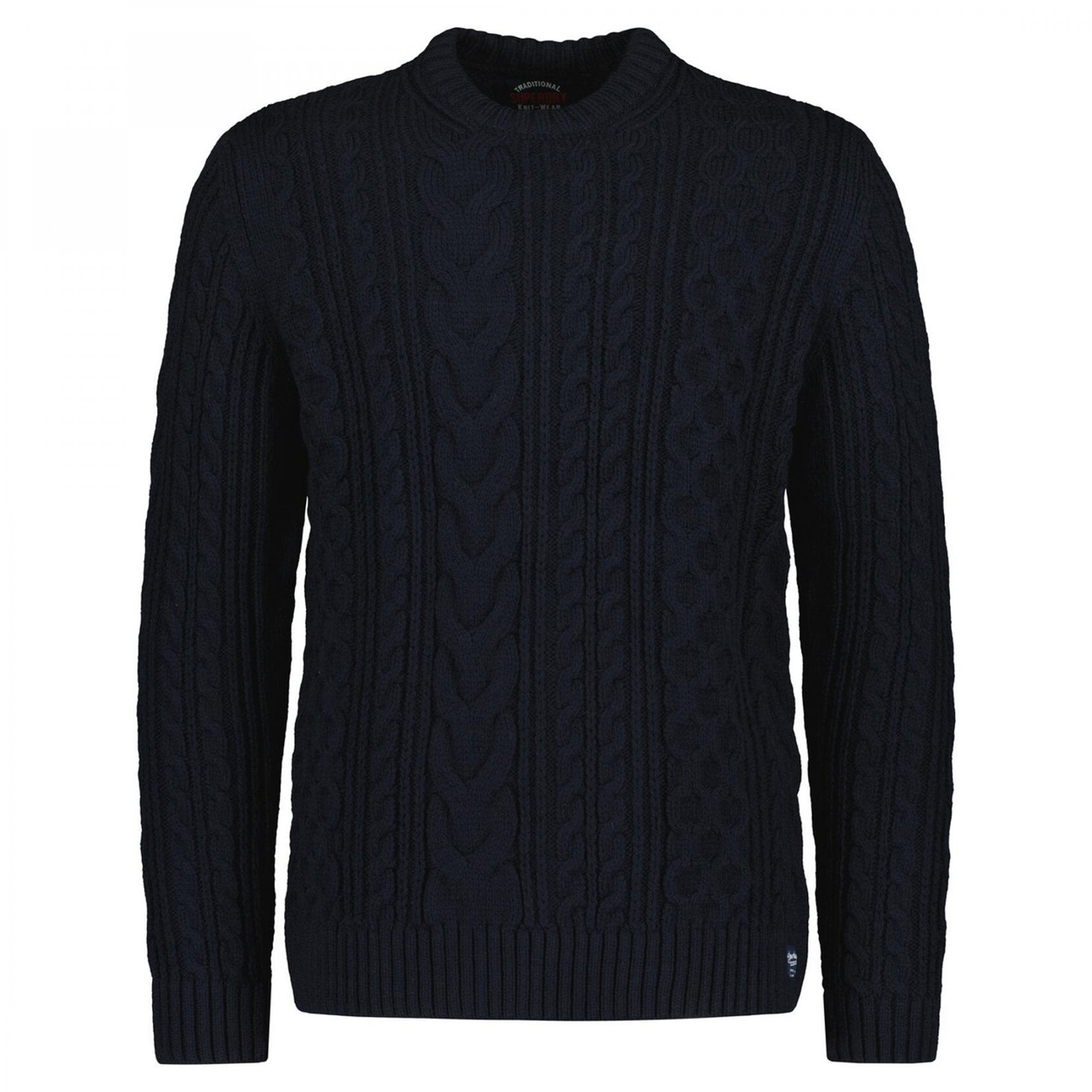 Superdry Jacob Crew Neck Cable Knit Jumper Navy 98T