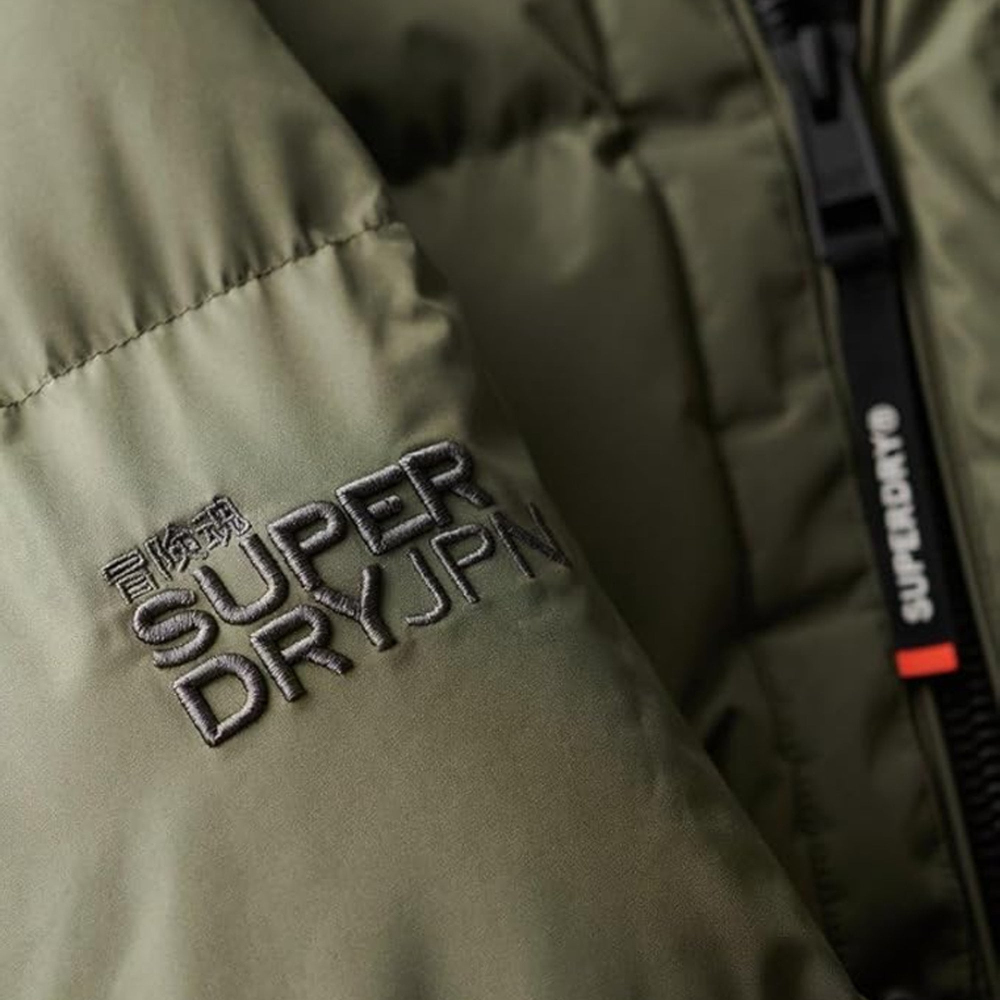Superdry Hooded Sports Puffer Mid Jacket Olive Green 8MI