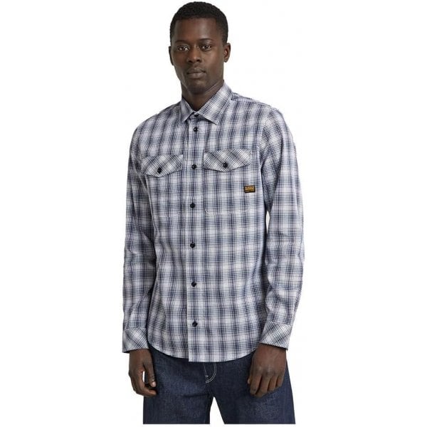 Gstar Marine Check Shirt Imperial Blue D24963