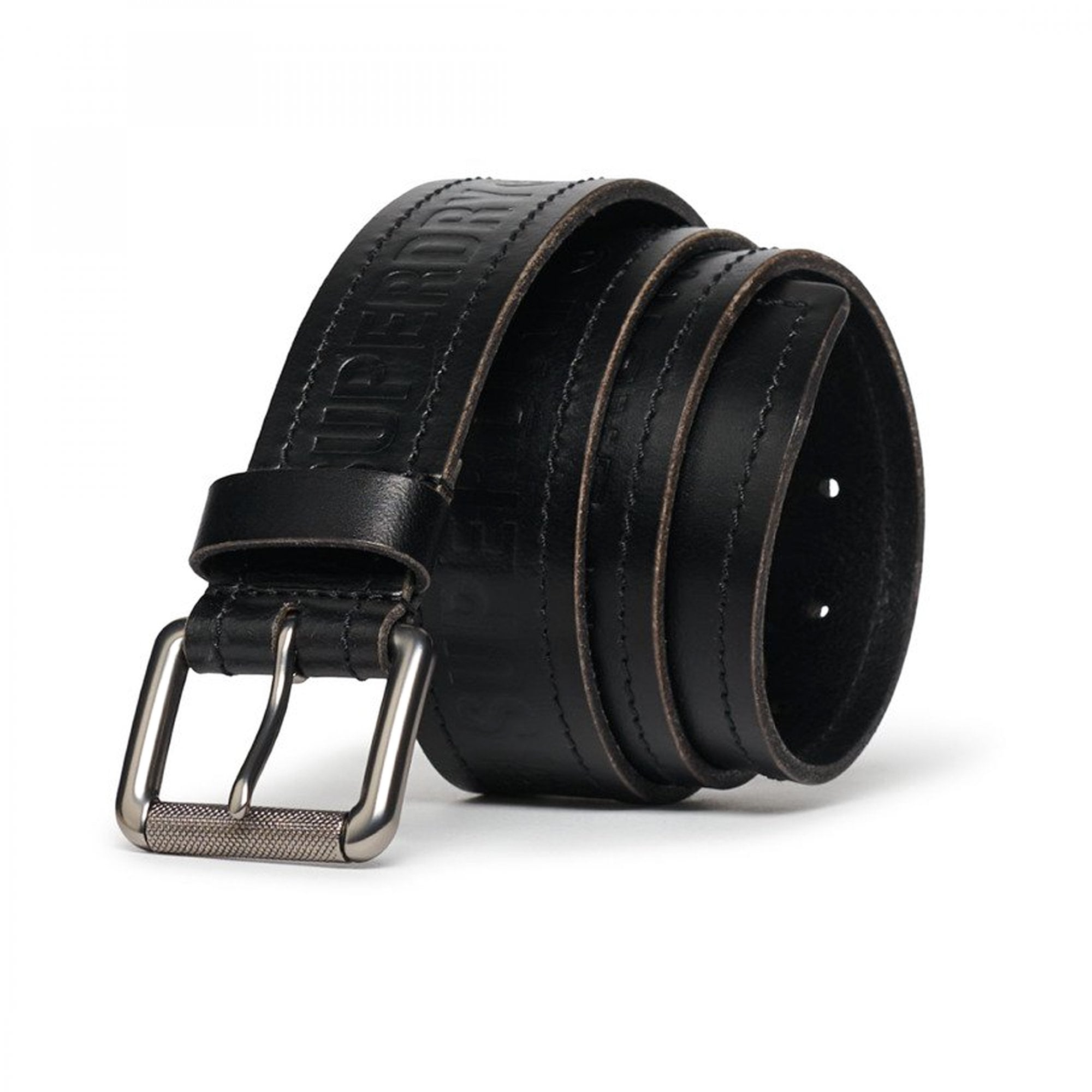 Superdry Vintage Branded Leather Belt Black 02A