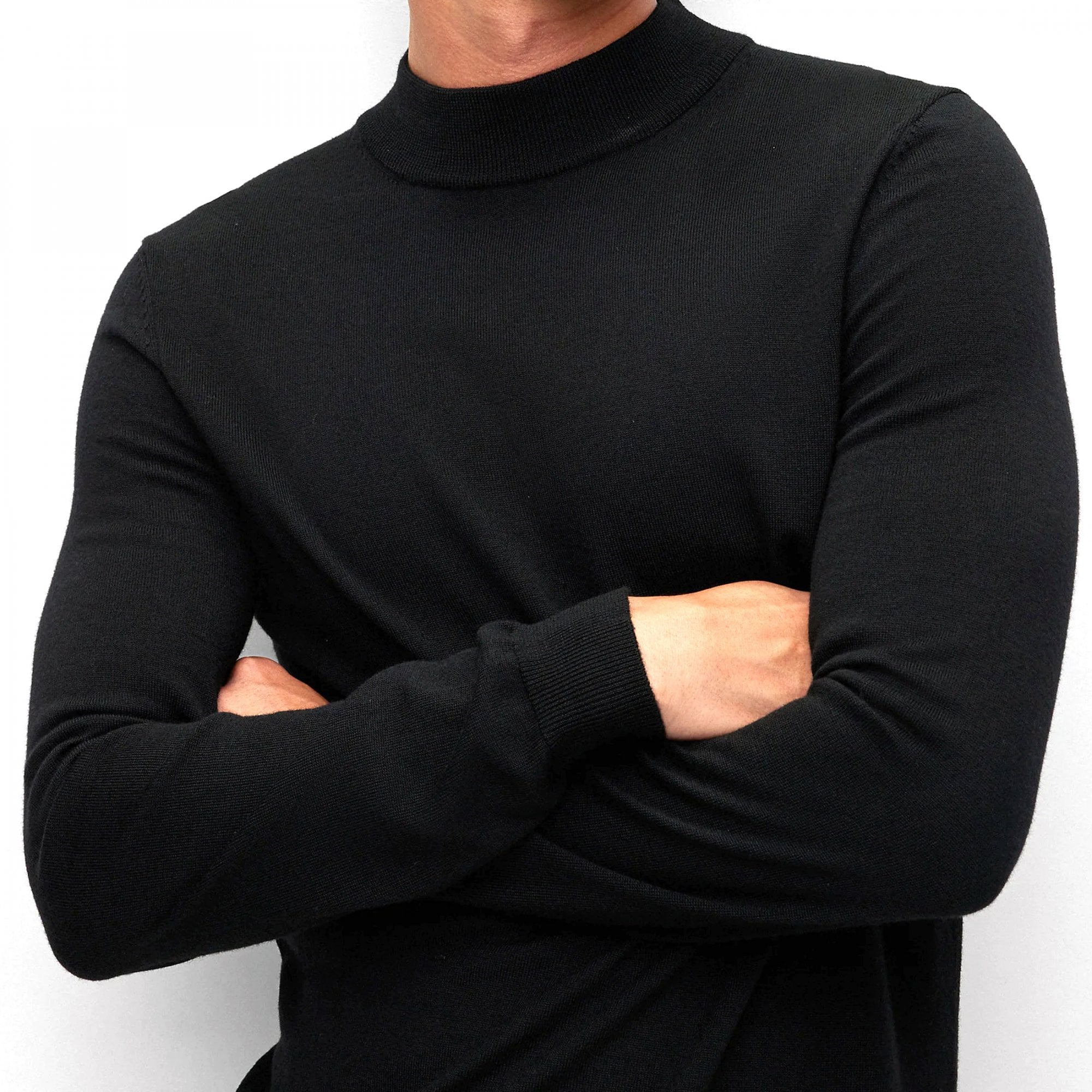 Hugo San Matteo-M Fine Knit Wool Turtle Neck Jumper Black 001 50474173