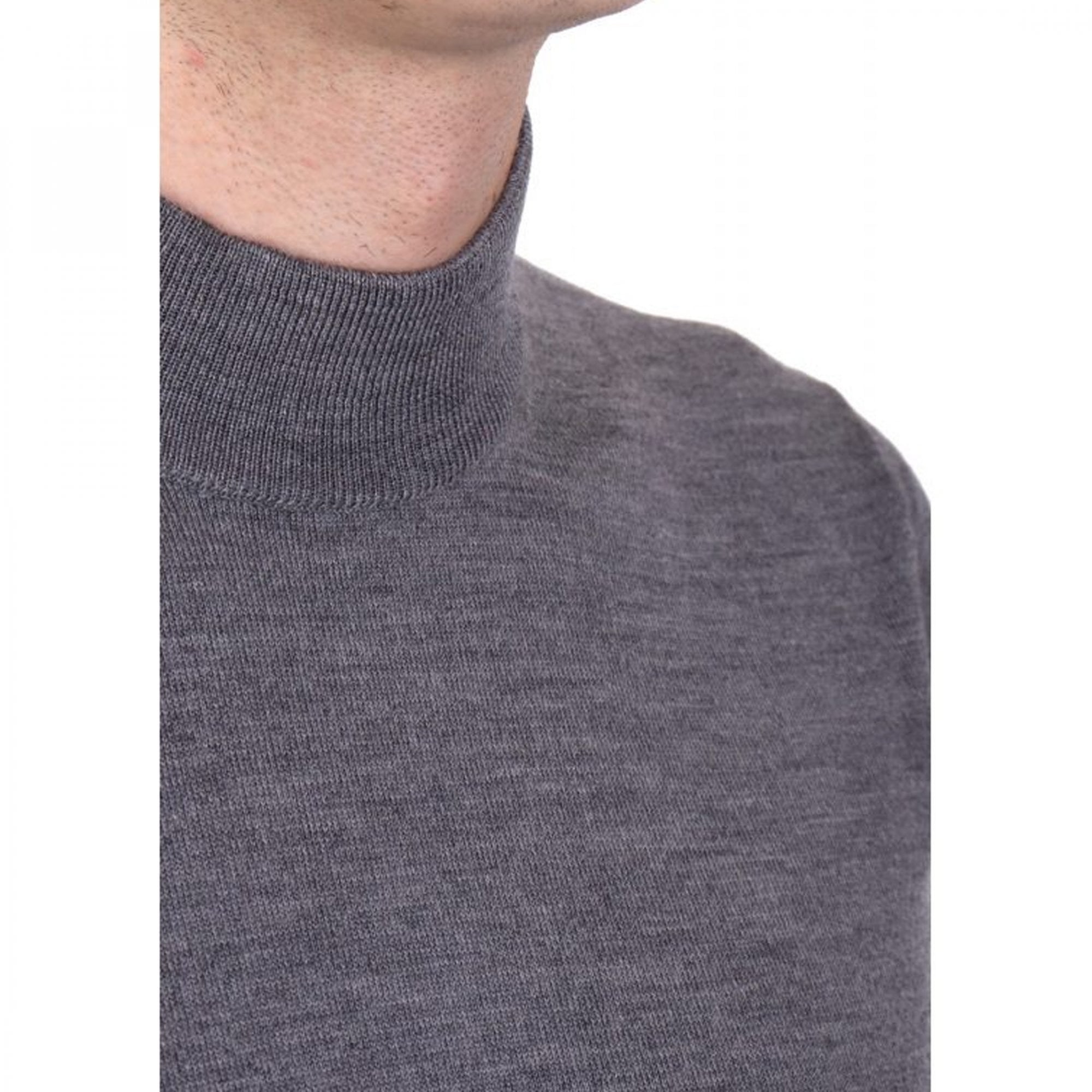 Hugo San Matteo-M Fine Knit Wool Turtle Neck Jumper Grey 034 50474173