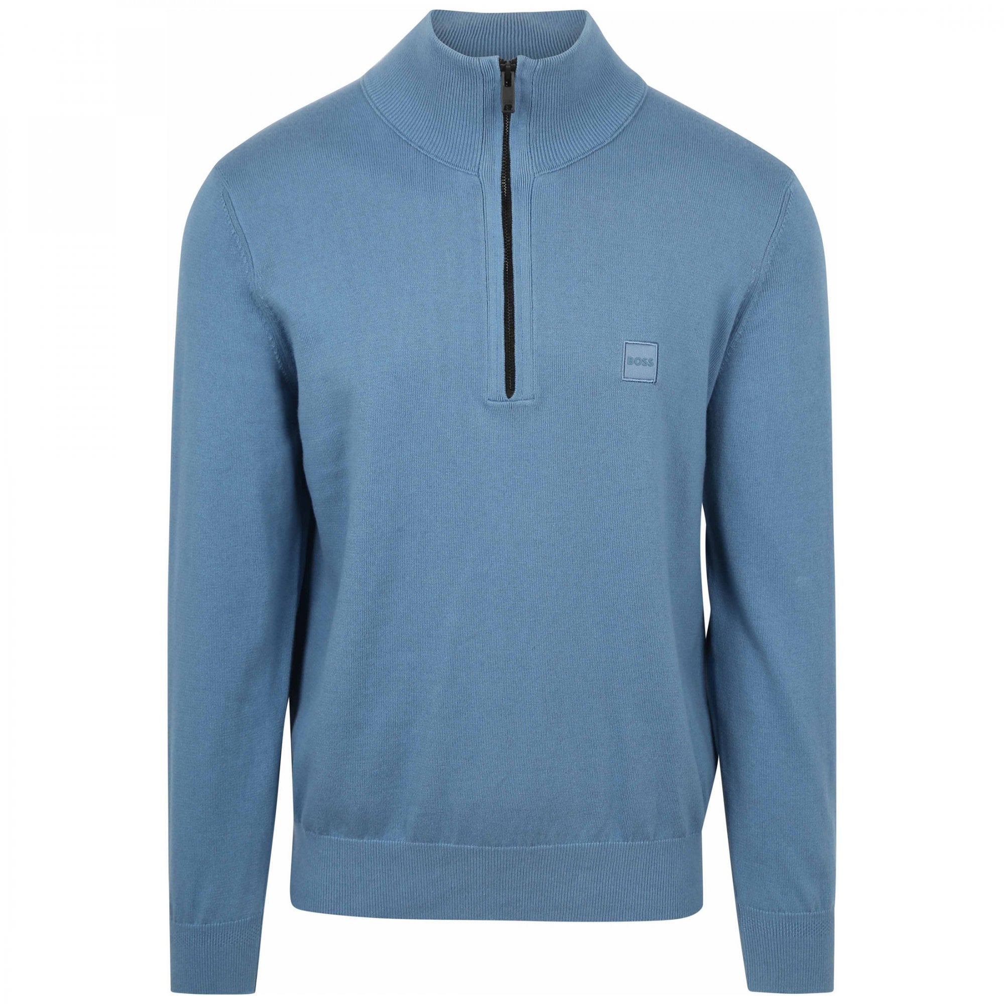 Hugo Boss Kanobix_S Quarter Zip Neck Jumper Open Blue 472 50527585