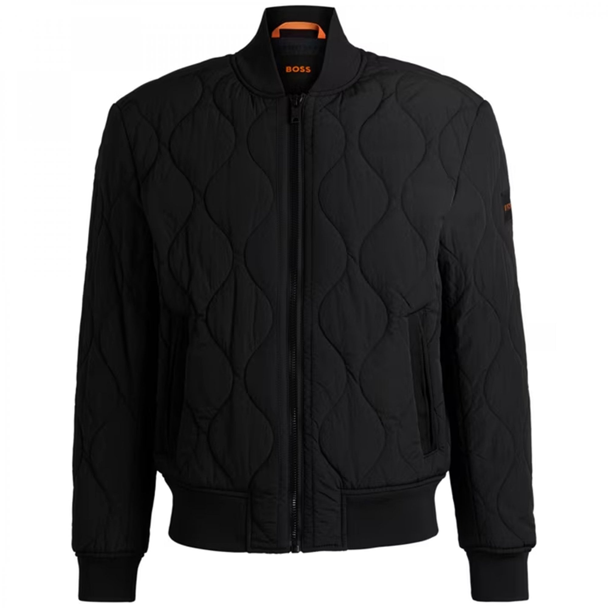 Hugo Boss Ostrong Black Quilted Bomber Jacket 001 50522218