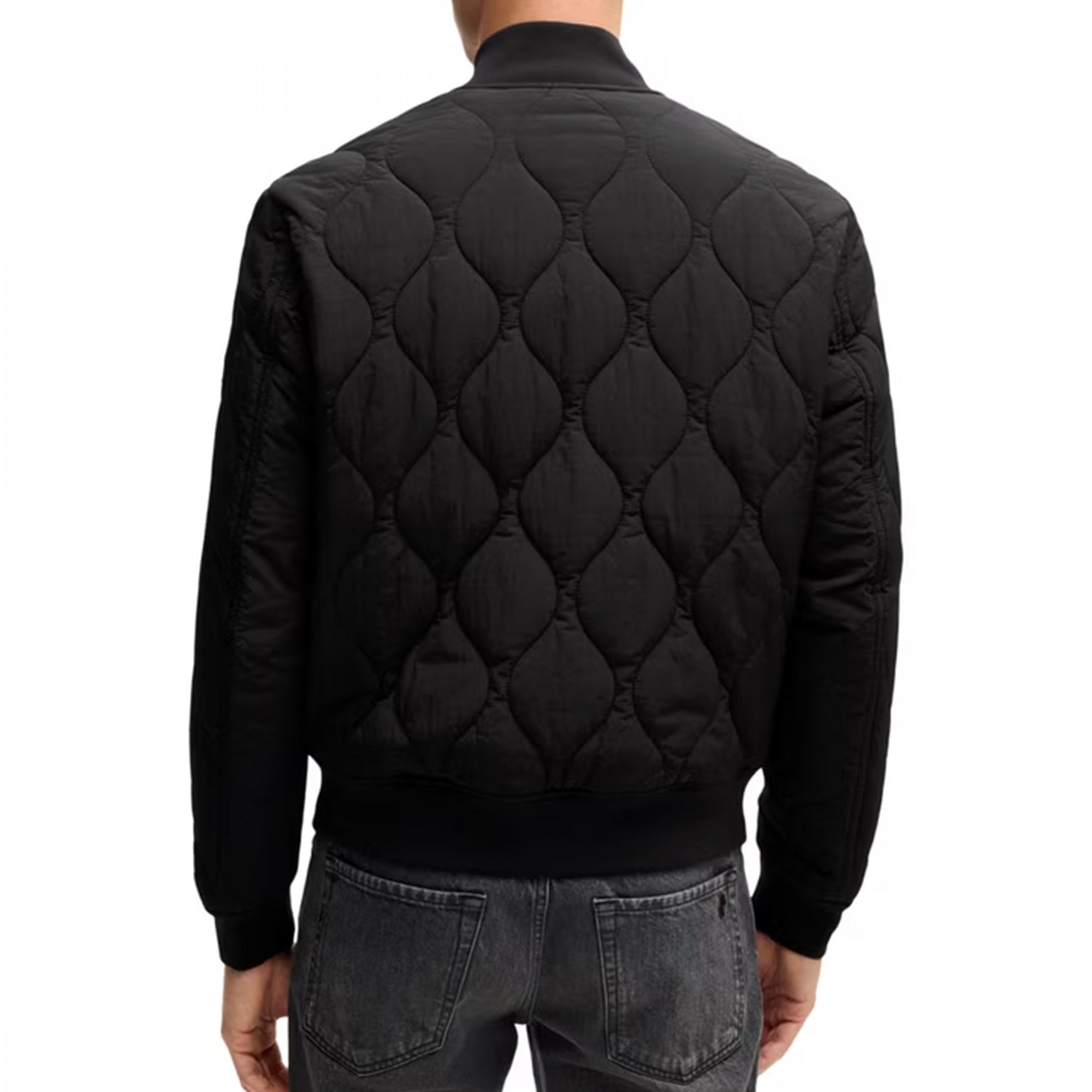 Hugo Boss Ostrong Black Quilted Bomber Jacket 001 50522218