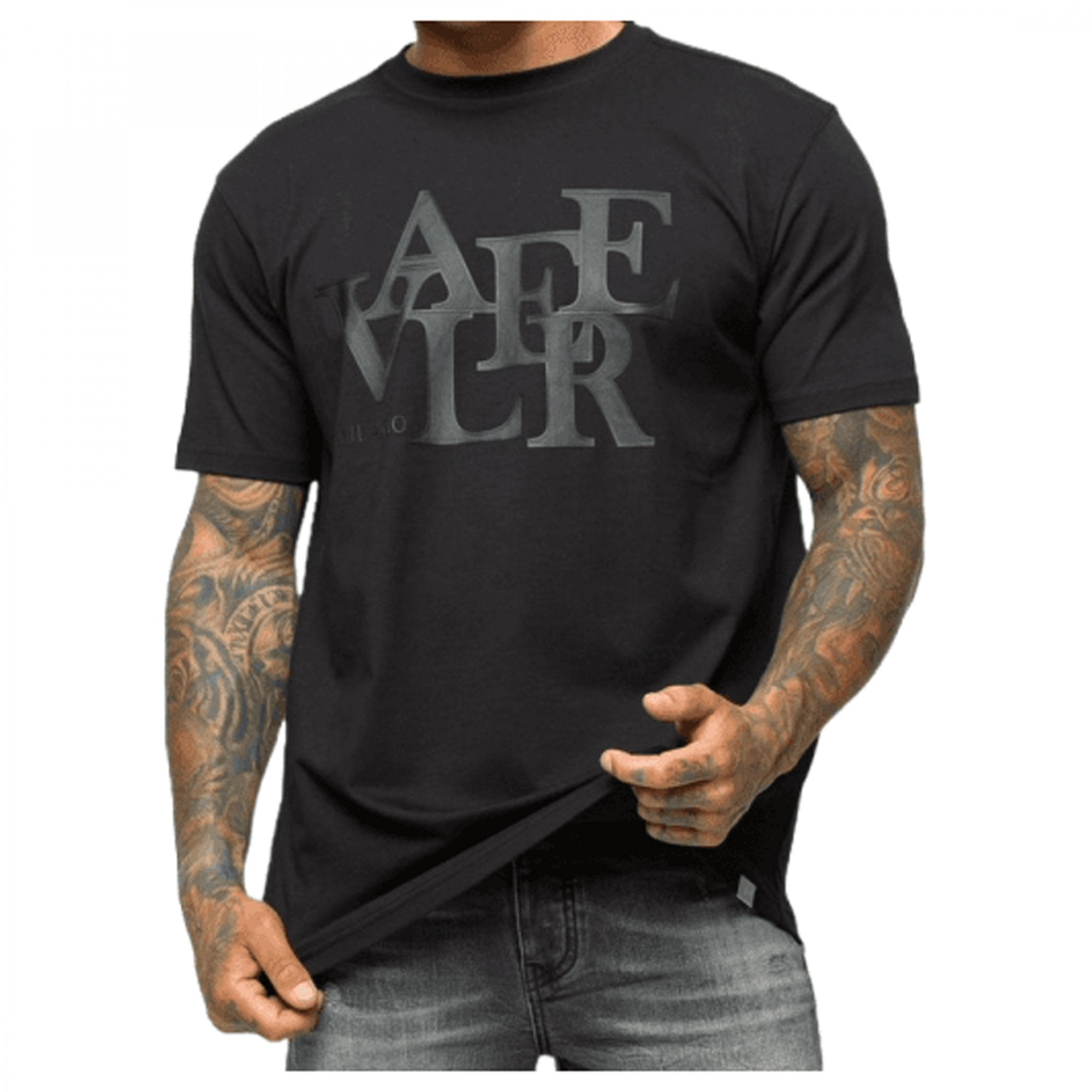 Valere Ammasso Logo Crew Neck Black T-Shirt VM239