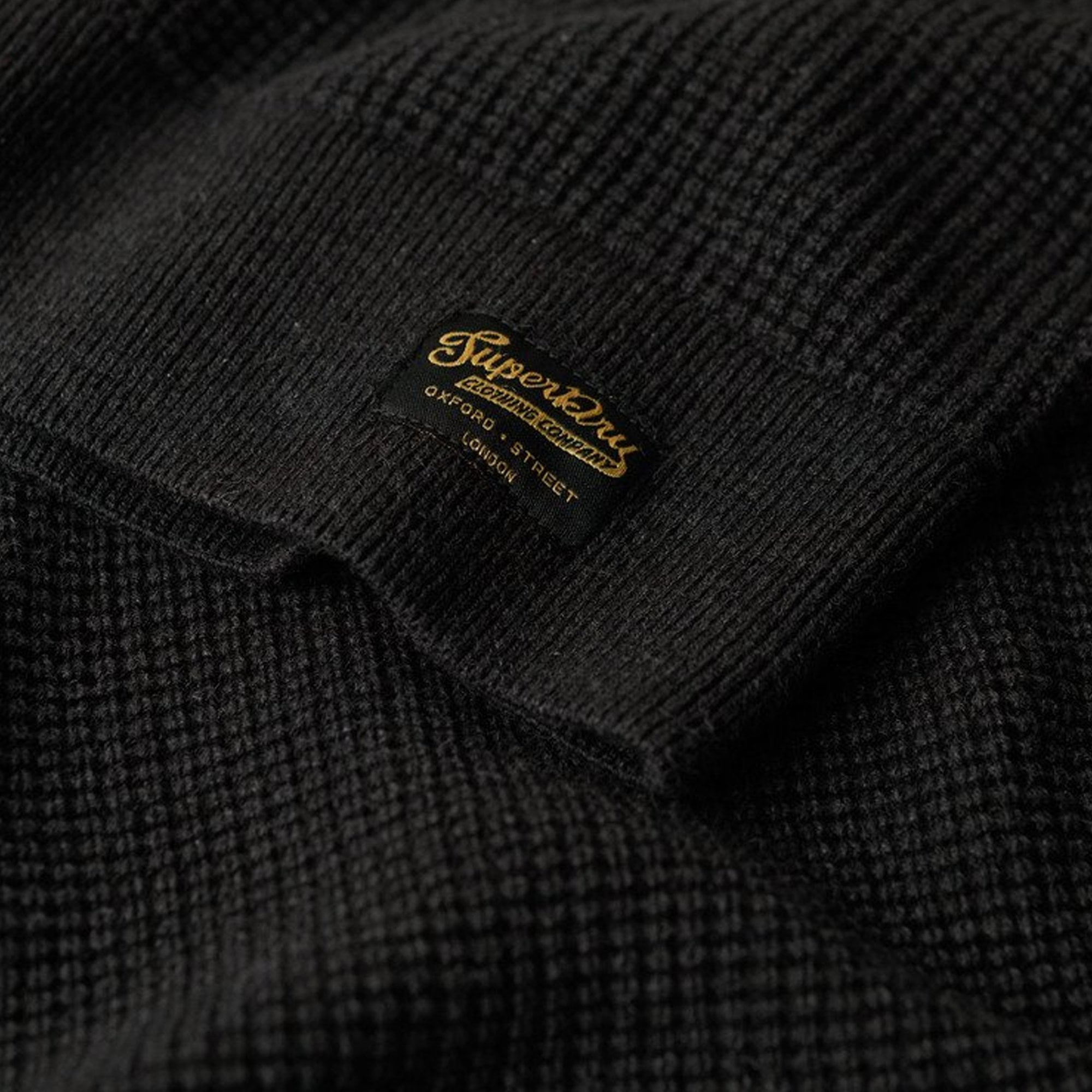 Superdry Textured Crew Neck Knit Jumper Raven Black 7BT