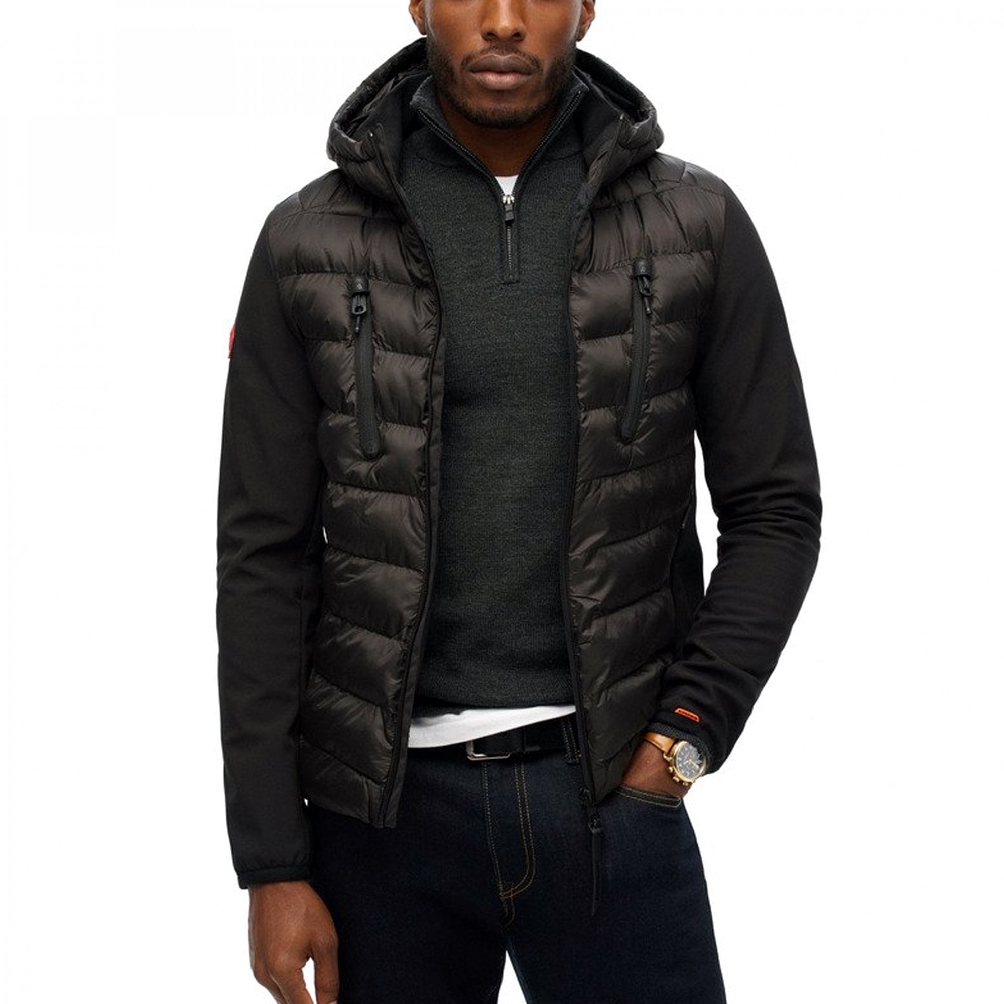Superdry Hooded Storm Soft Shell Hybrid Jacket Black 02A