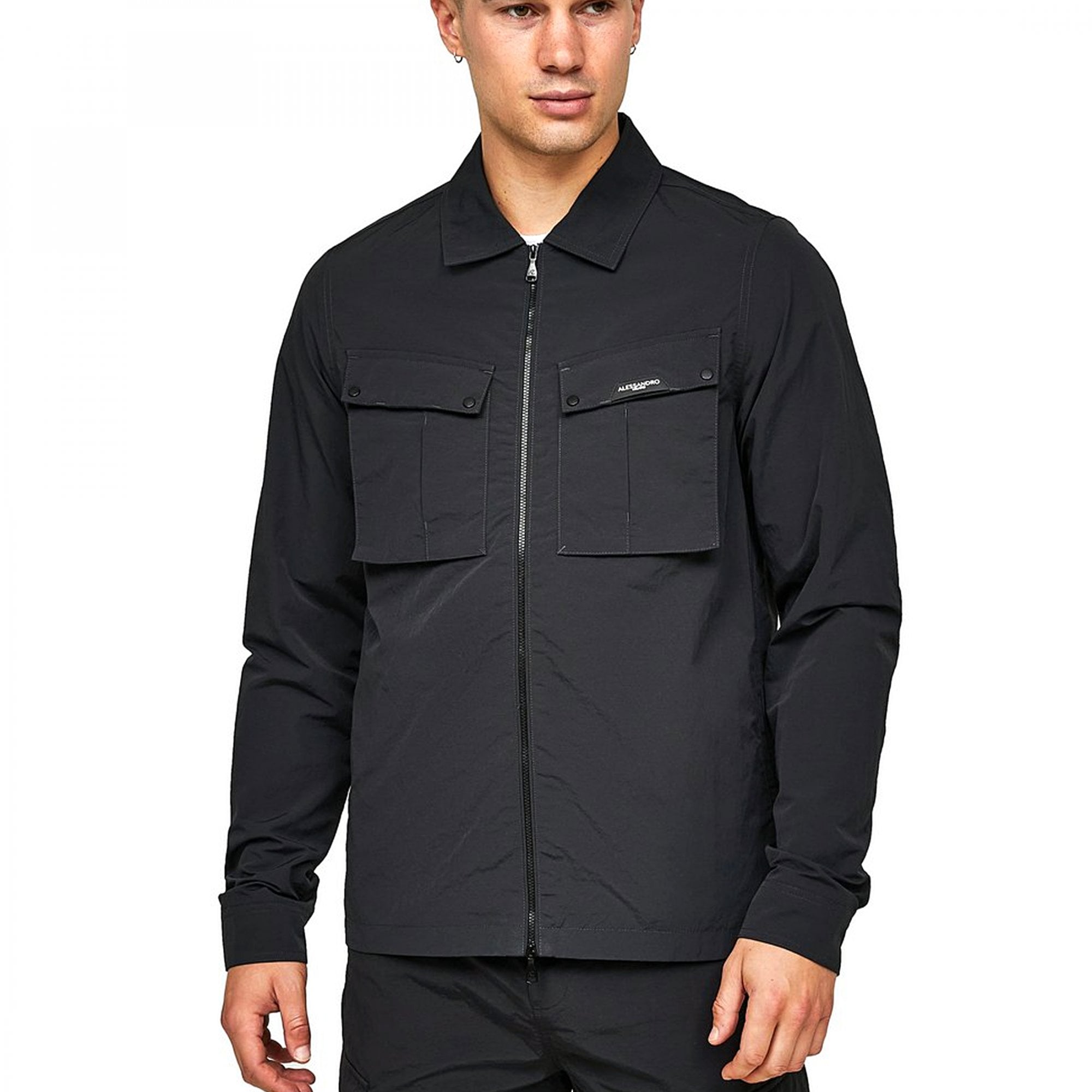 Alessandro Zavetti Fiorenzo Black Overshirt Jacket