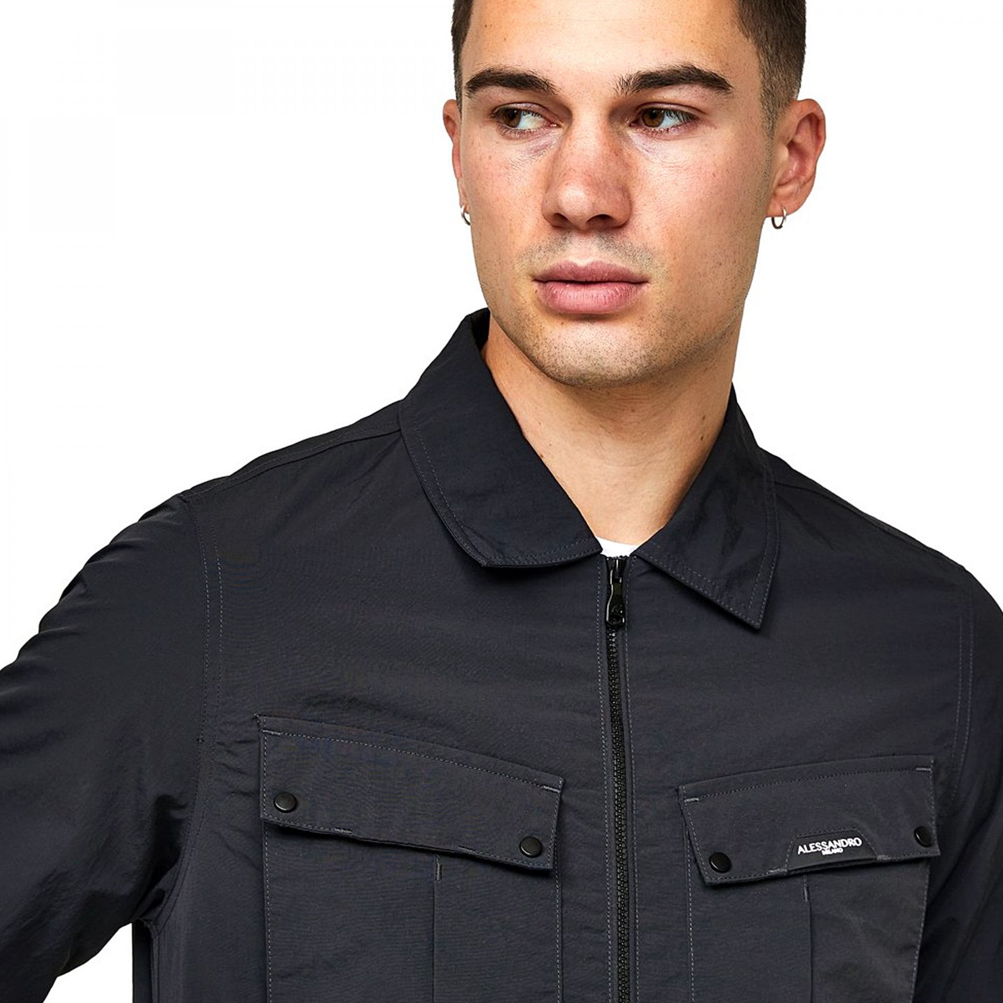 Alessandro Zavetti Fiorenzo Black Overshirt Jacket