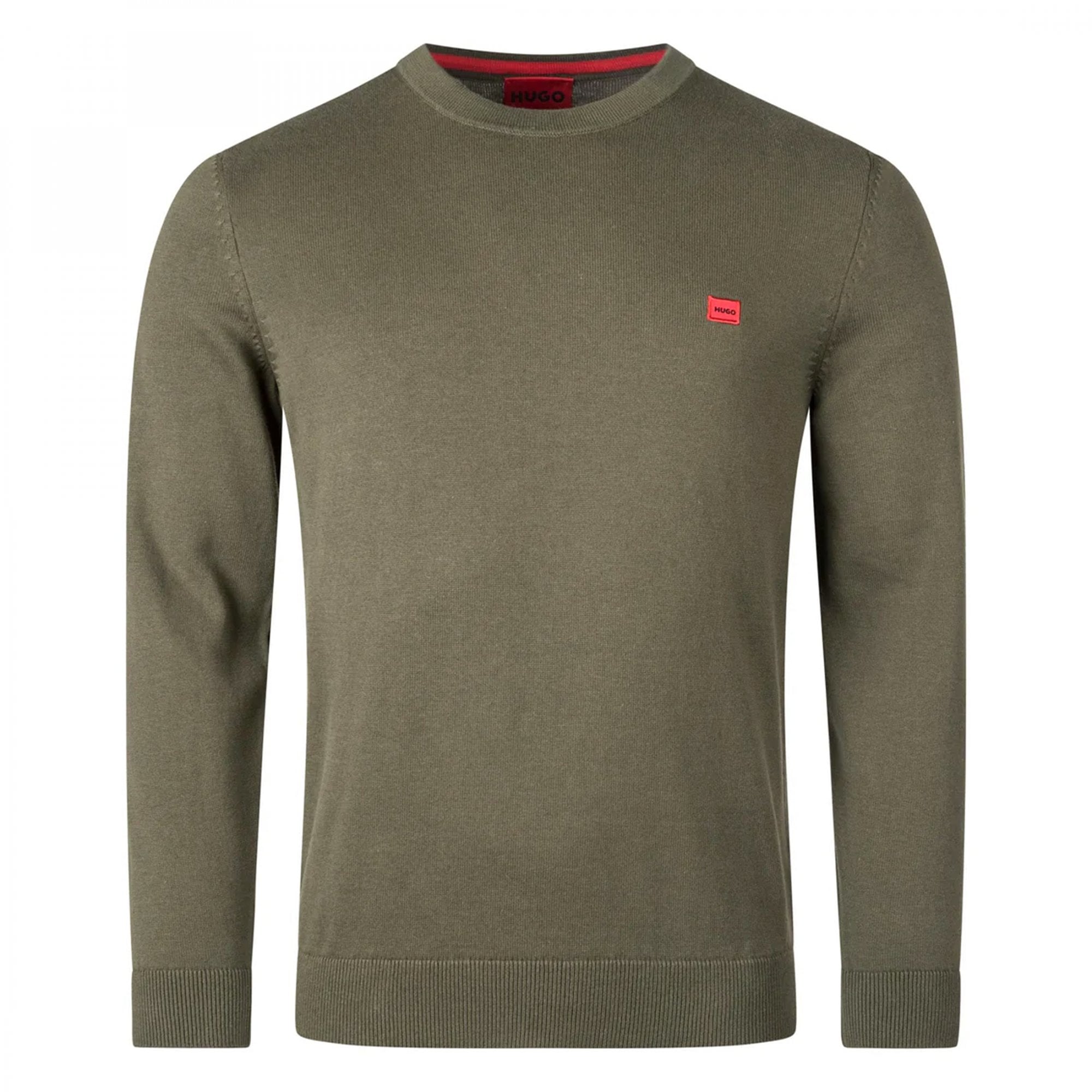 Hugo San Cassius-C1 Fine Knit Crew Neck Jumper Green 257 50475083