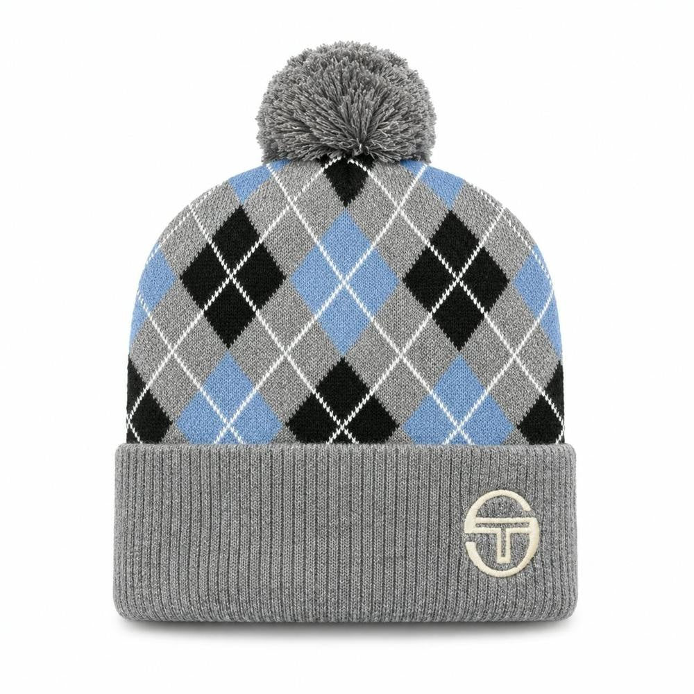 SERGIO TACCHINI HAMILTON ARGYLE POM BEANIE CHARCOAL